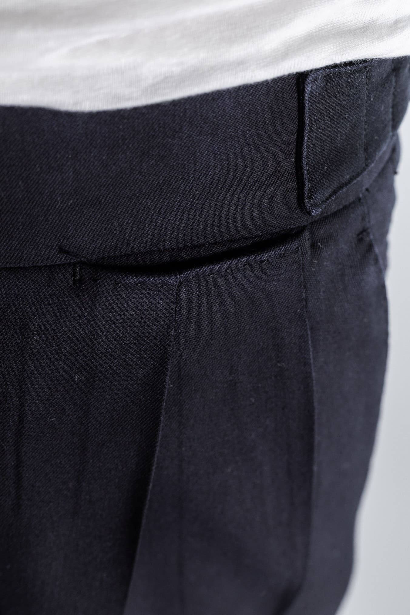 GUARINO Pantaloni Doppia Fibbia Vita Alta Blu