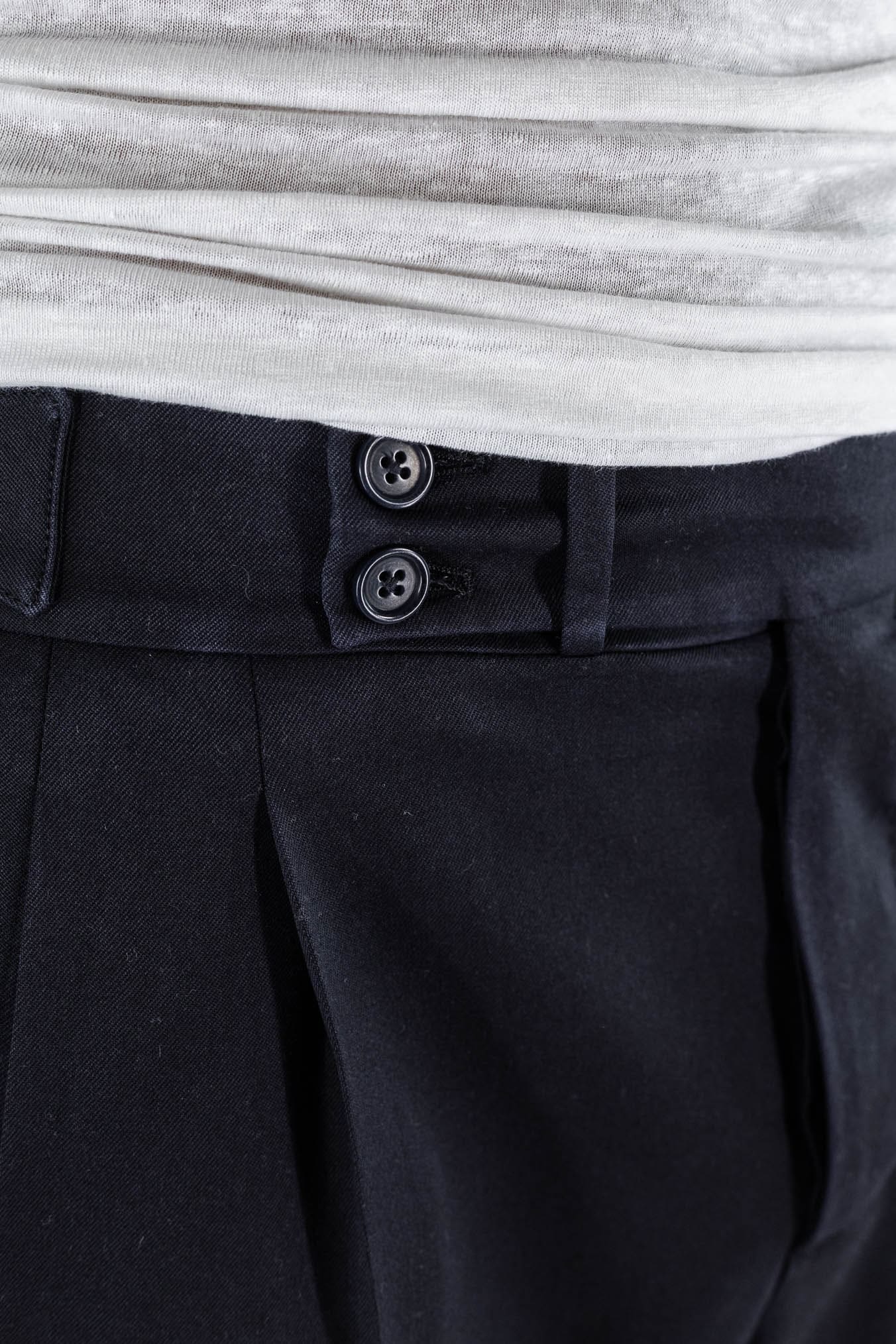GUARINO Pantaloni Doppia Fibbia Vita Alta Blu