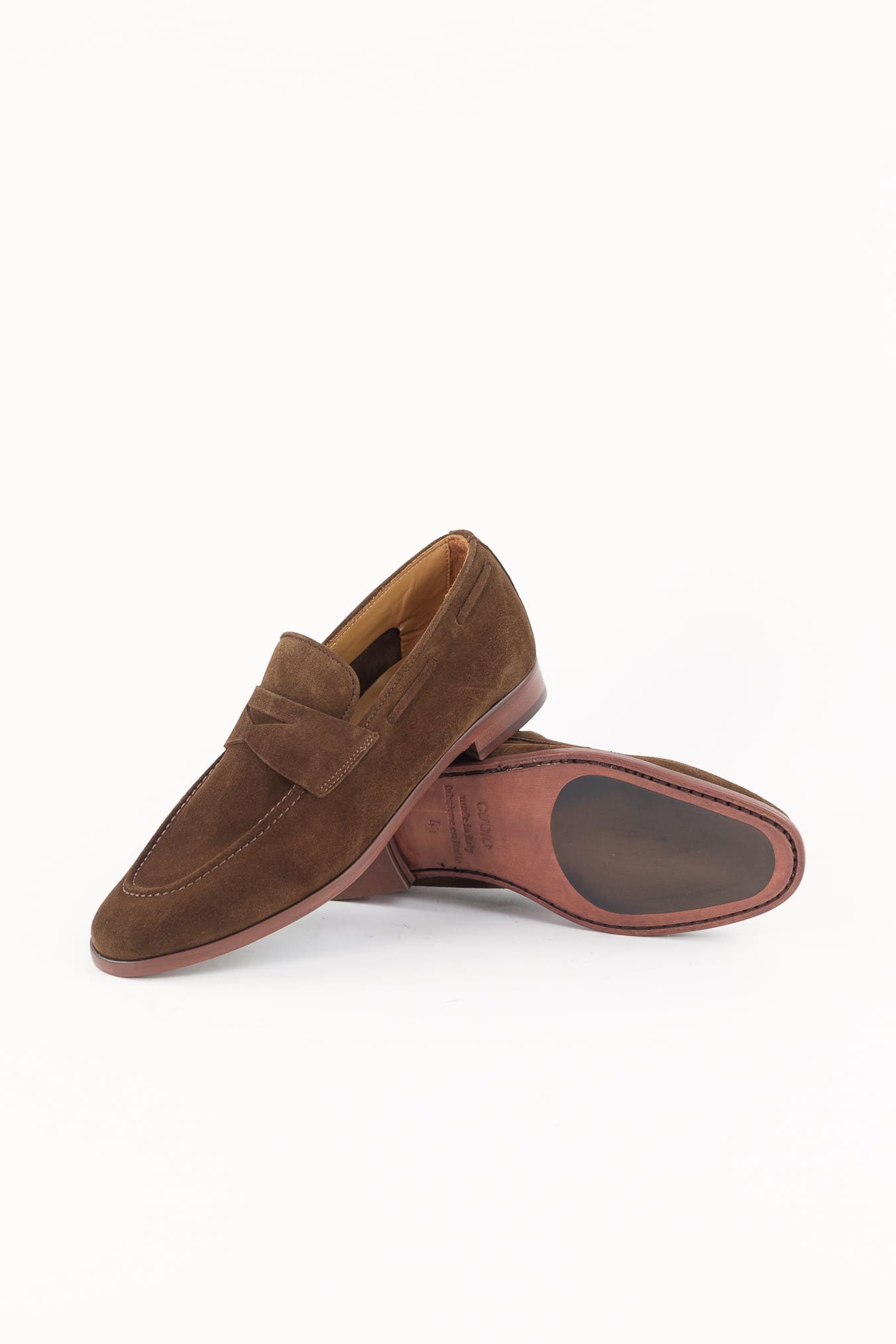 GUARINO Mocassini Suede Mascherina Marrone