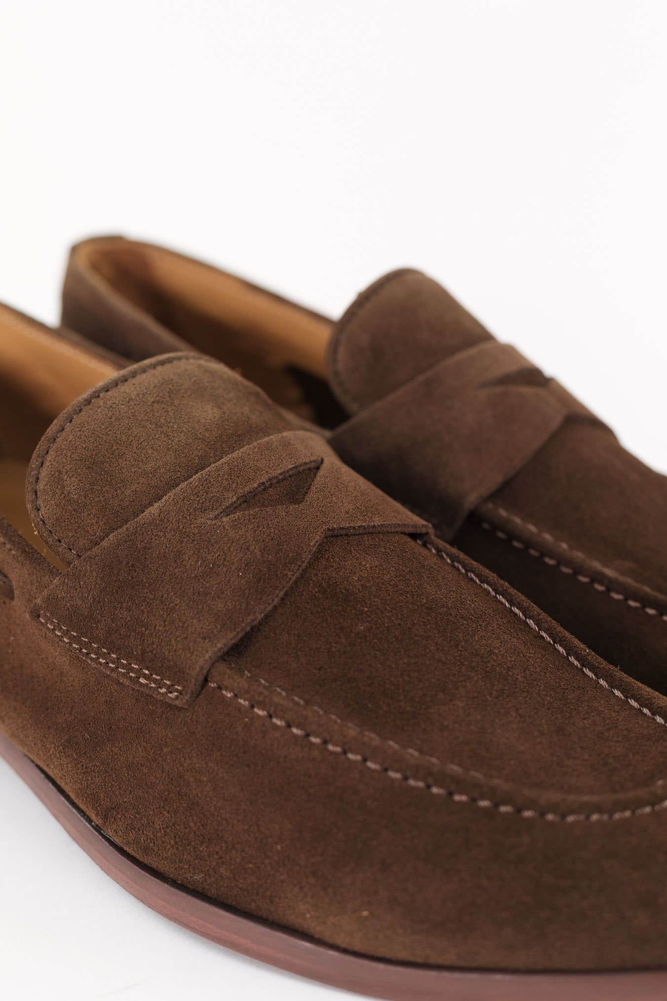 GUARINO Mocassini Suede Mascherina Marrone