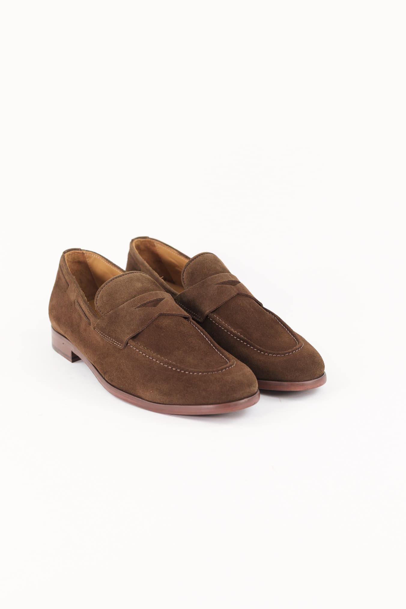 GUARINO Mocassini Suede Mascherina Marrone