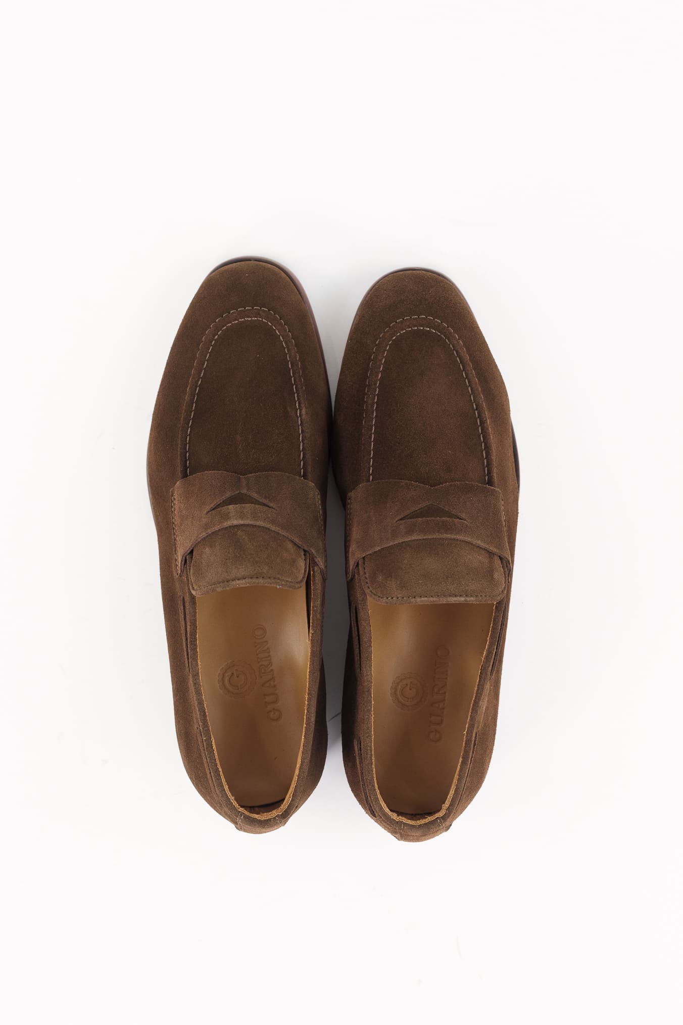 GUARINO Mocassini Suede Mascherina Marrone