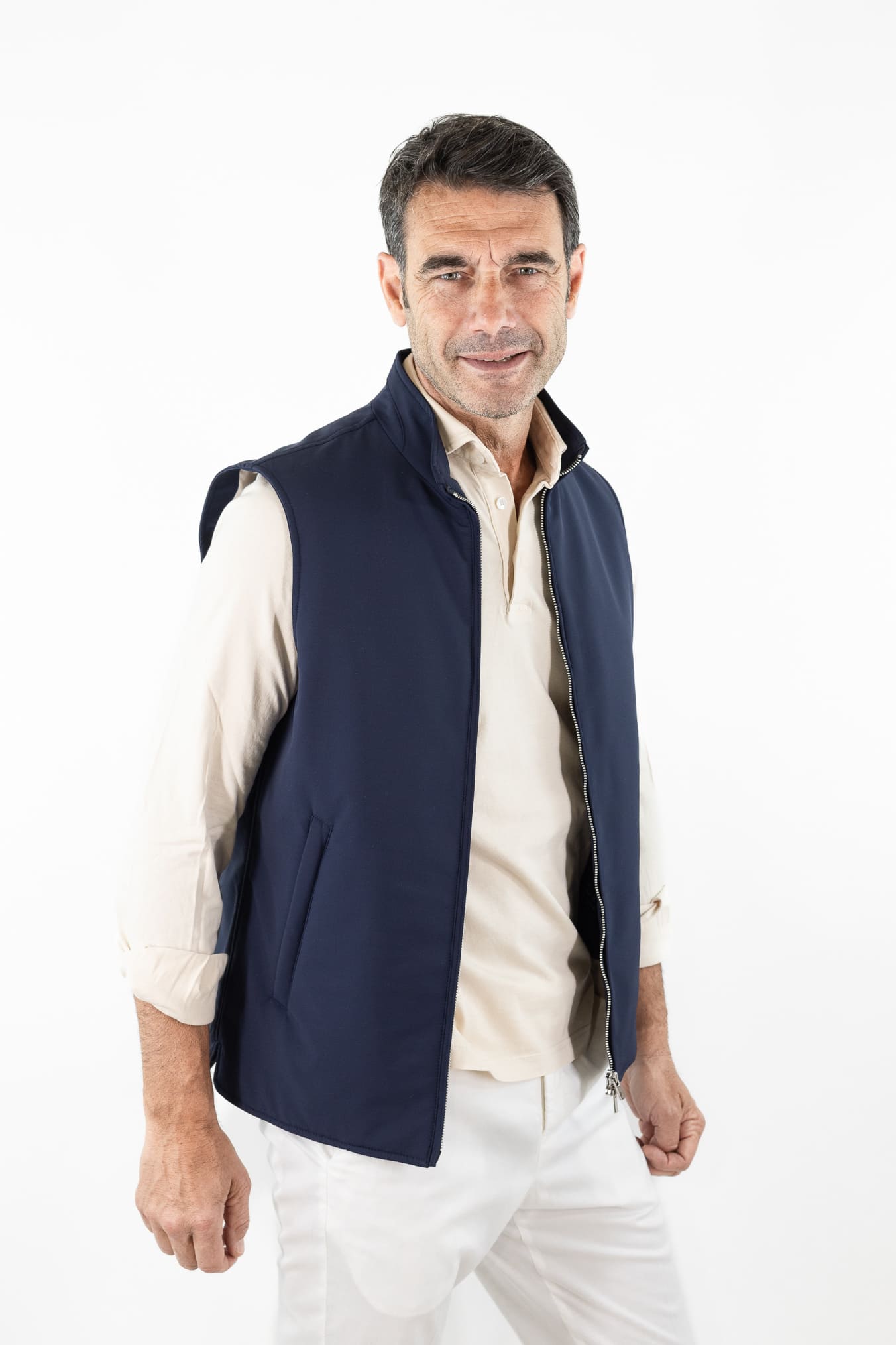 GUARINO Gilet Storm System® Loro Piana Blu