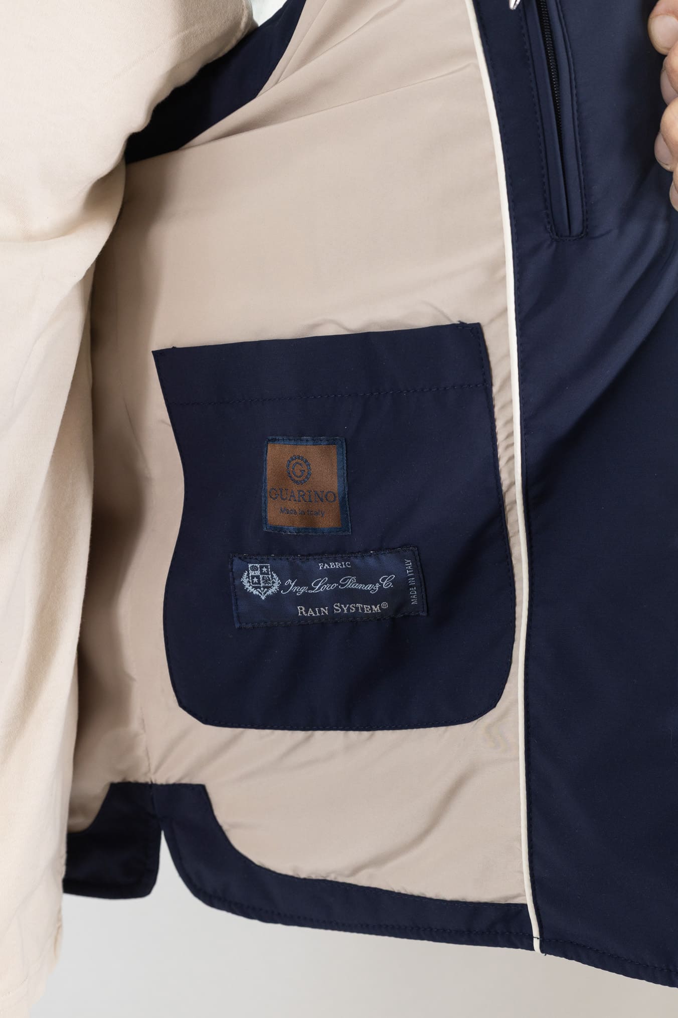 GUARINO Gilet Storm System® Loro Piana Blu