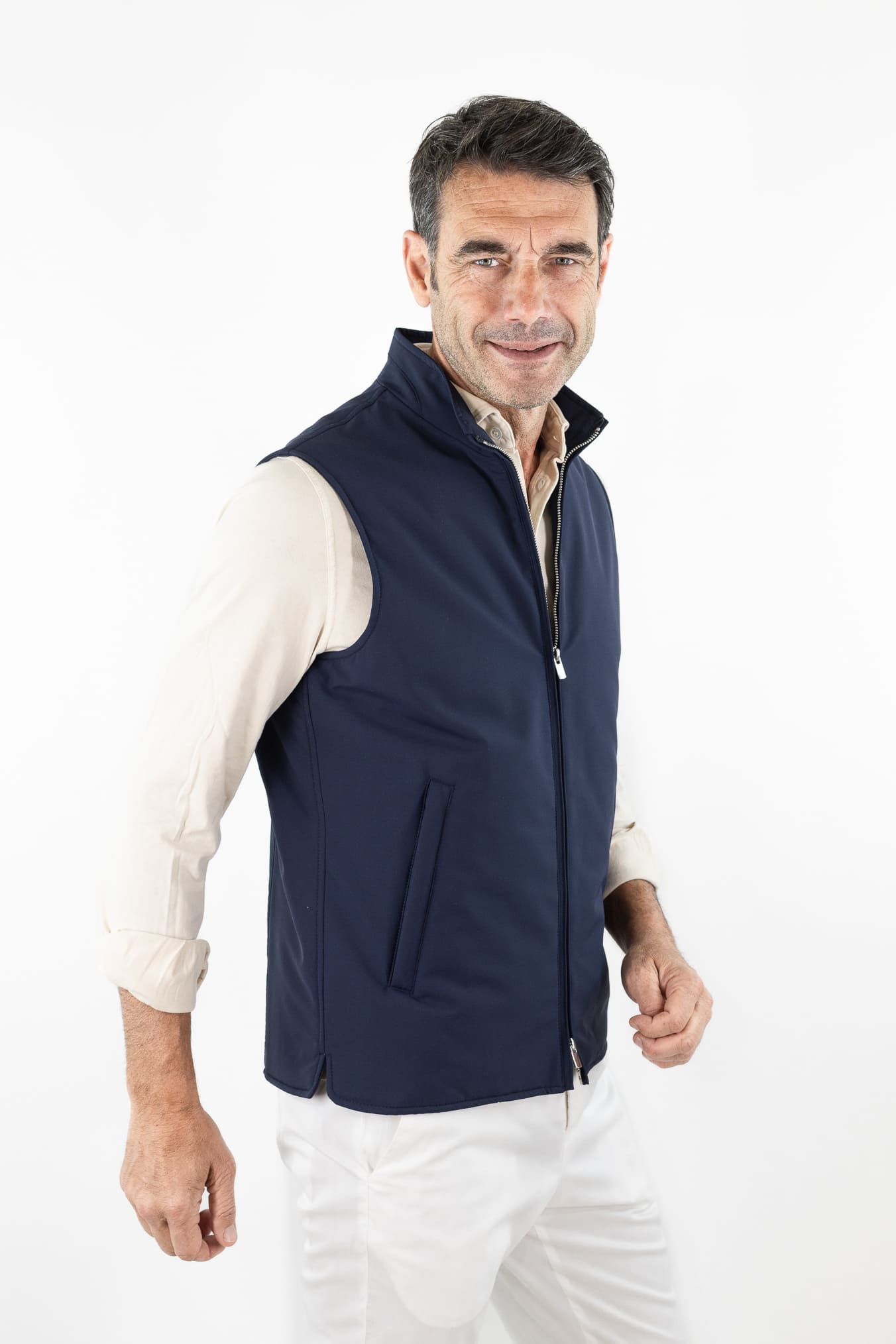 GUARINO Gilet Storm System® Loro Piana Blu