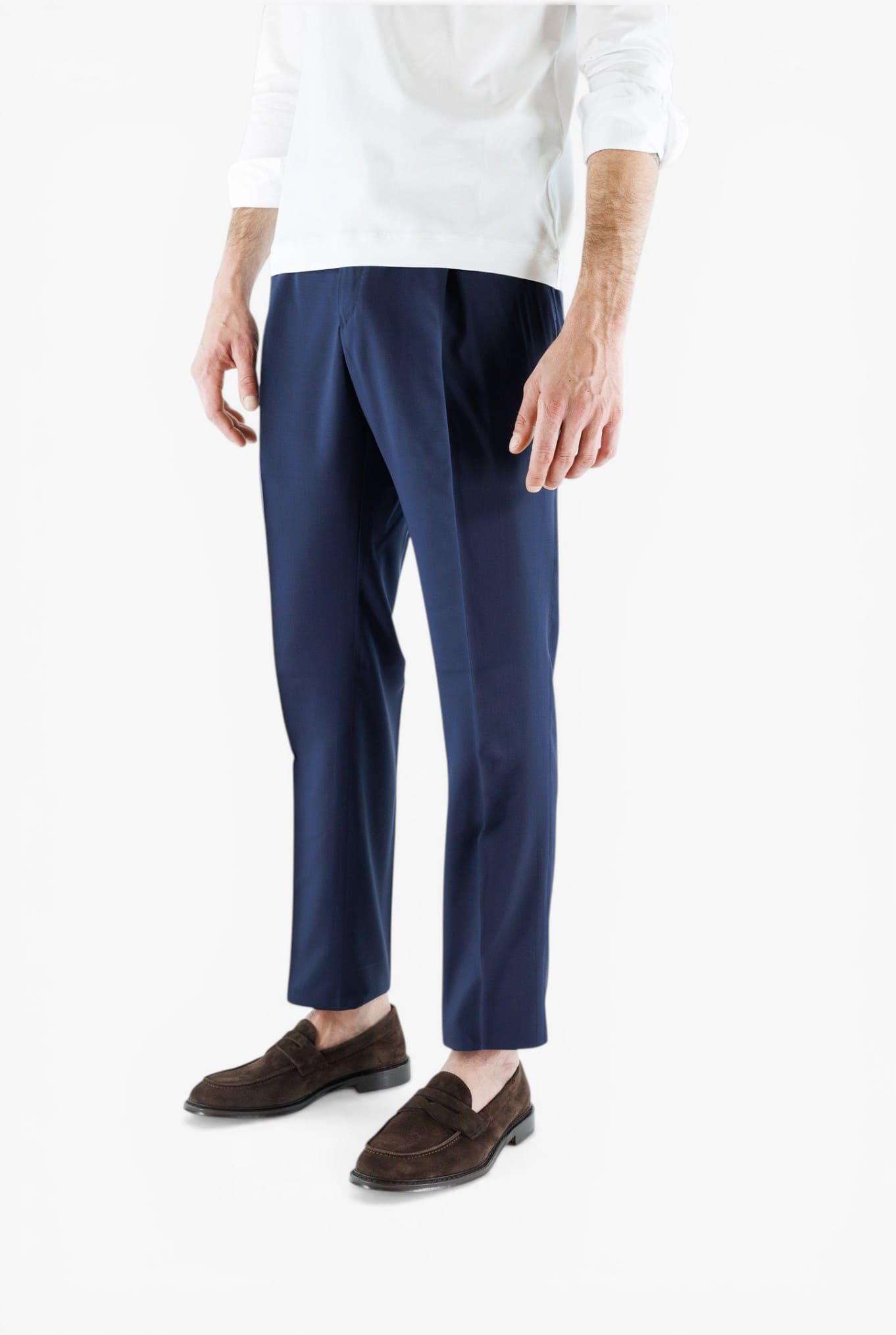 GUARINO Pantaloni Fresco Lana Pinces Comfort Fit