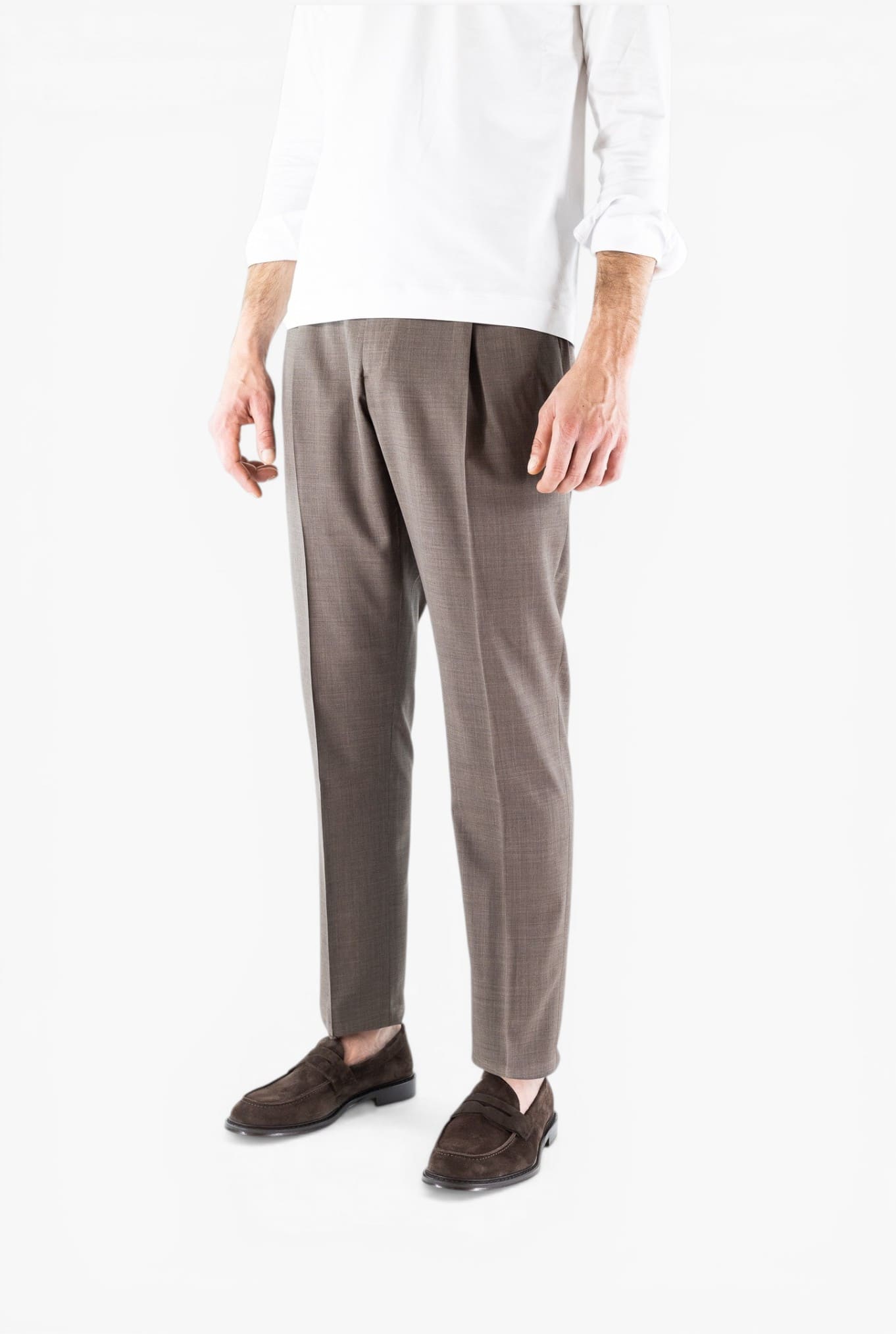 GUARINO Pantaloni Fresco Lana Pinces Comfort Fit