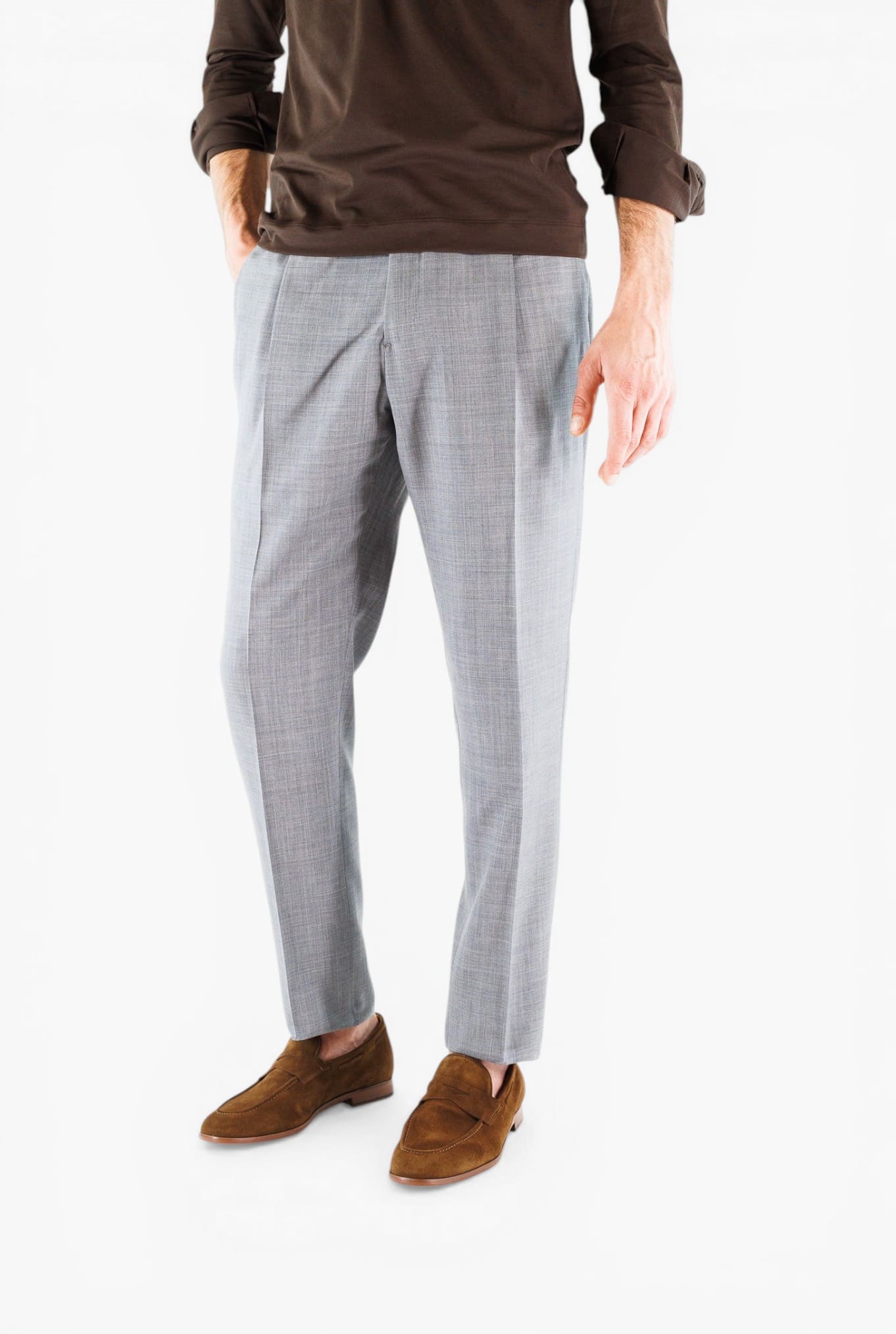 GUARINO Pantaloni Fresco Lana Pinces Comfort Fit
