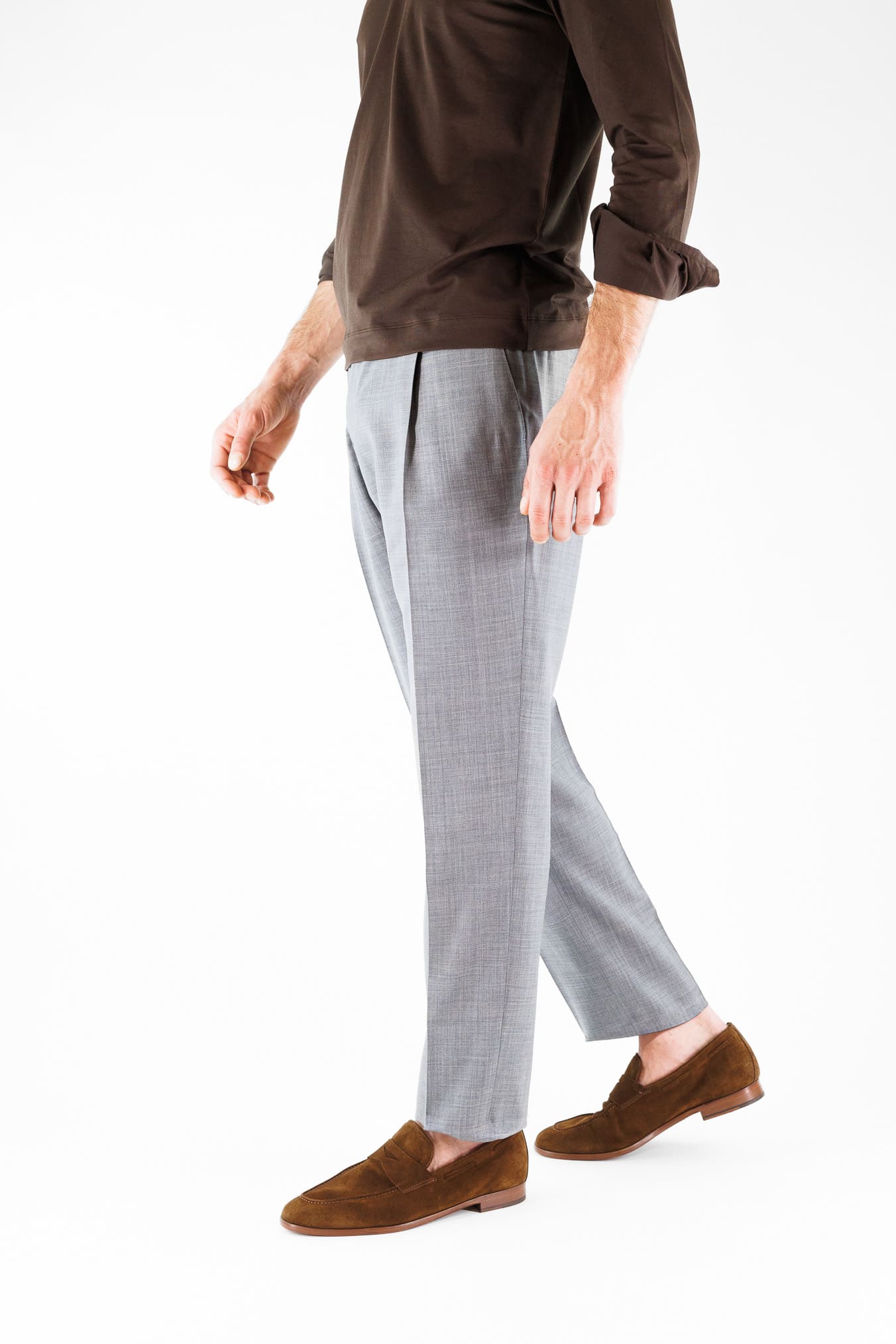 GUARINO Pantaloni Fresco Lana Pinces Comfort Fit
