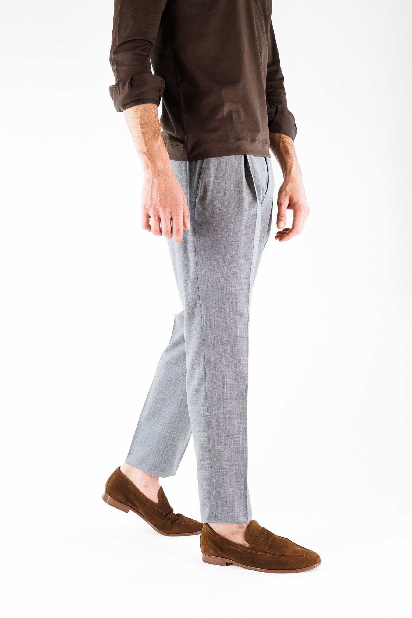GUARINO Pantaloni Fresco Lana Pinces Comfort Fit