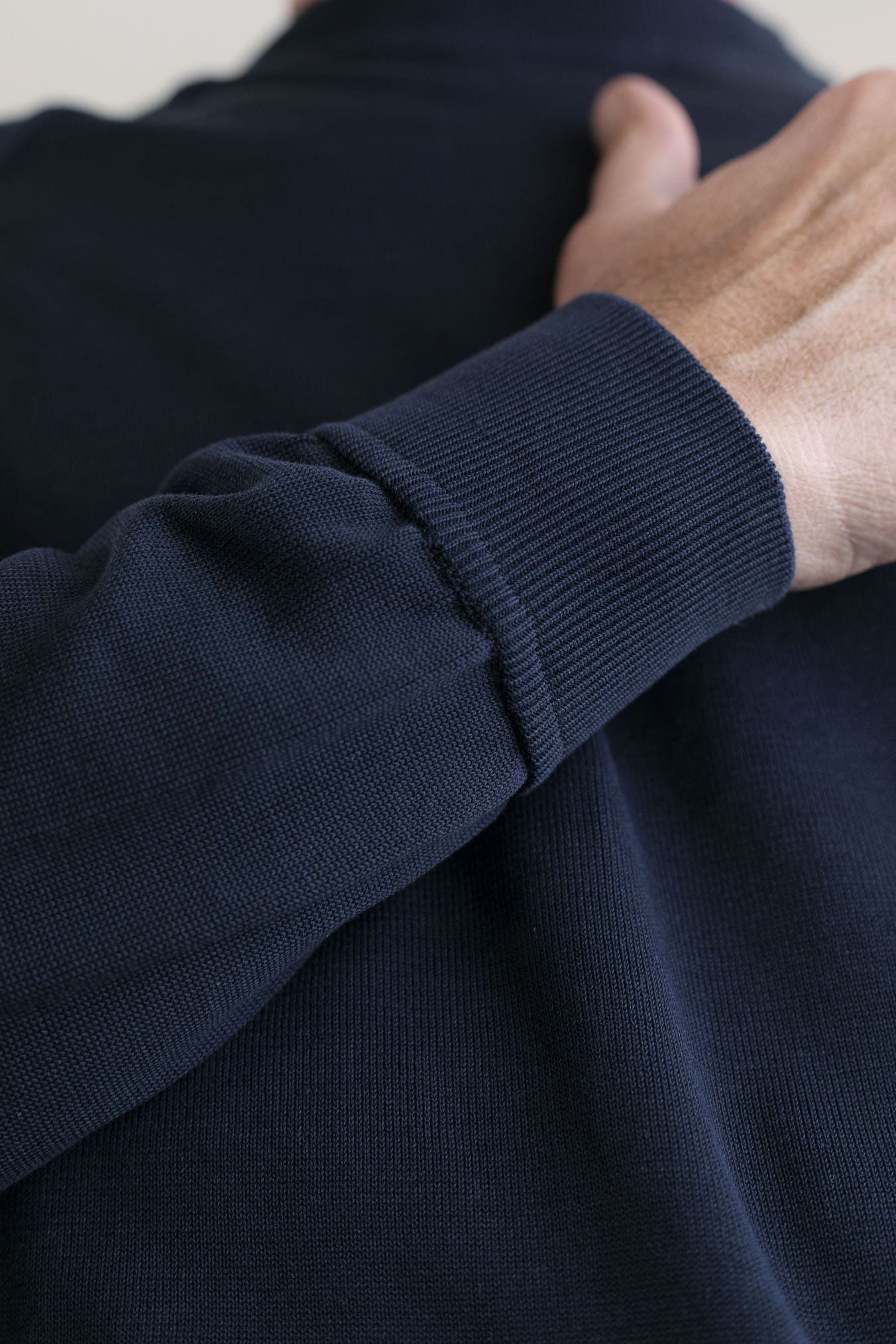 GUARINO Girocollo Raglan Maniche Lunghe Cotone Blu Scuro
