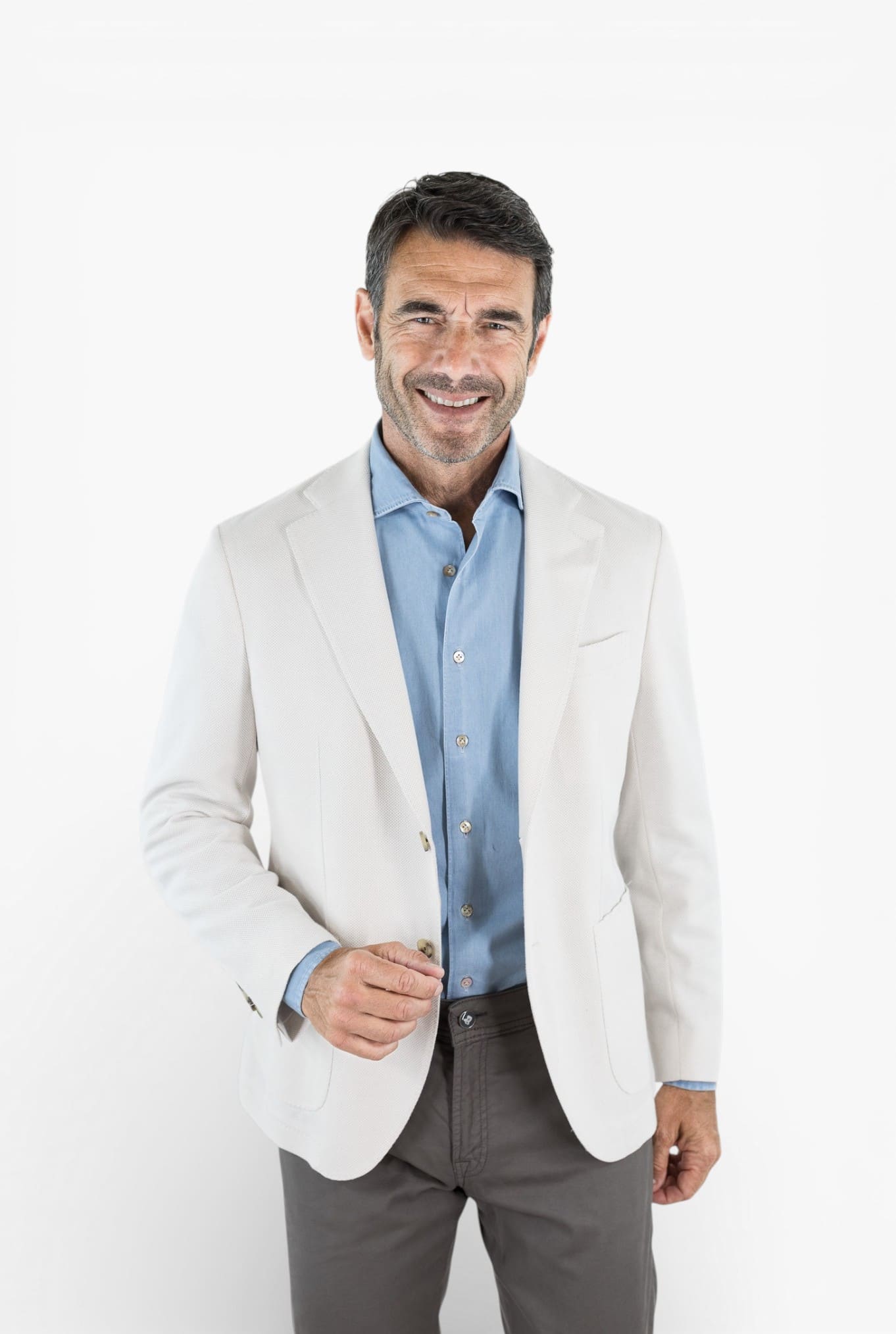 GUARINO Giacca Cotone Piquet Bianco