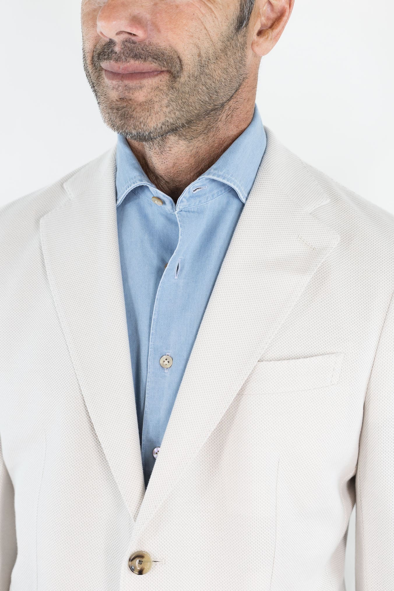 GUARINO Giacca Cotone Piquet Bianco