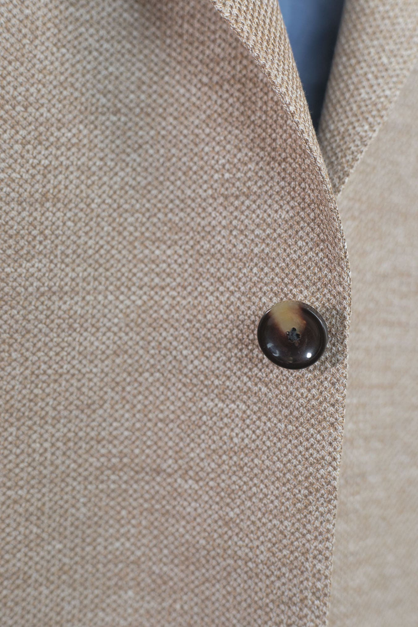 GUARINO Giacca in Jersey di Lino e Cotone Nocciola Mélange