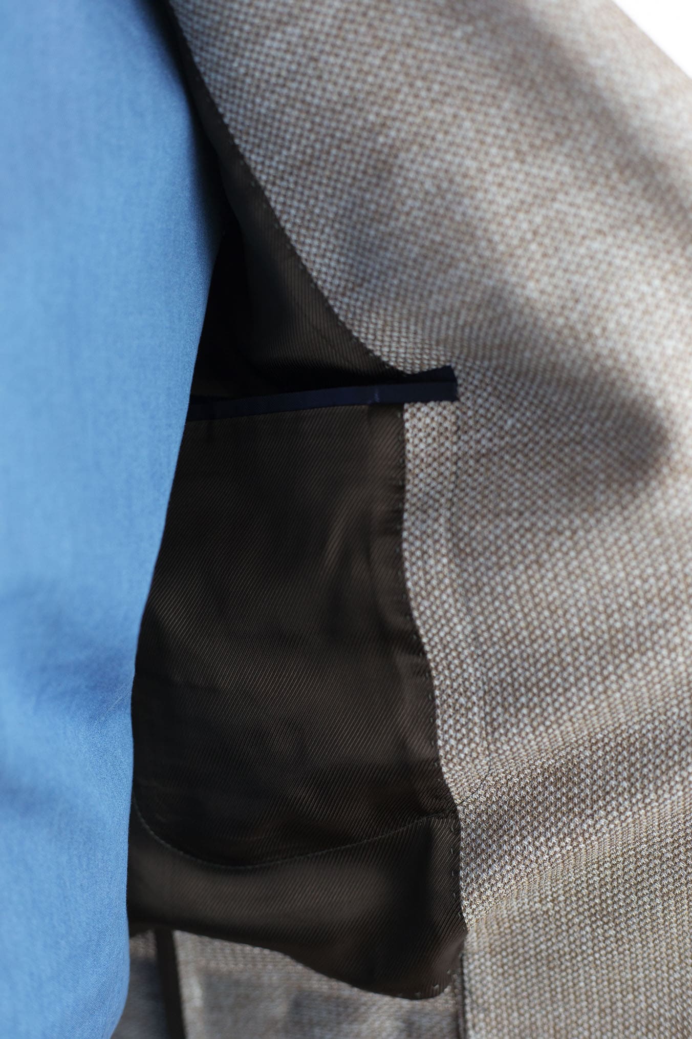 GUARINO Giacca in Jersey di Lino e Cotone Nocciola Mélange