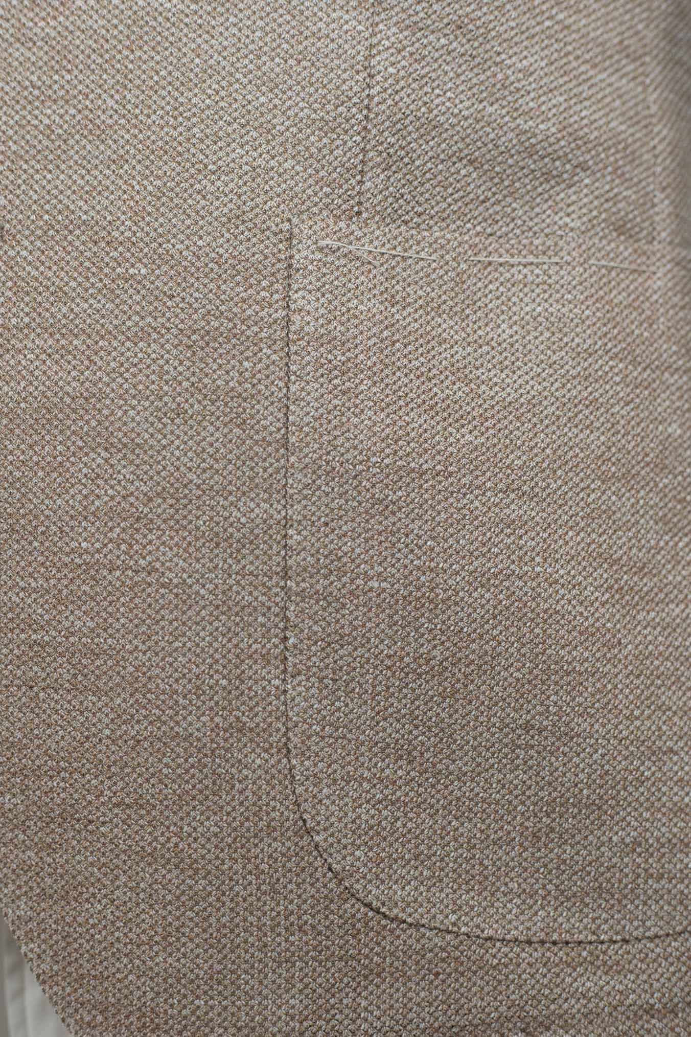 GUARINO Giacca in Jersey di Lino e Cotone Nocciola Mélange