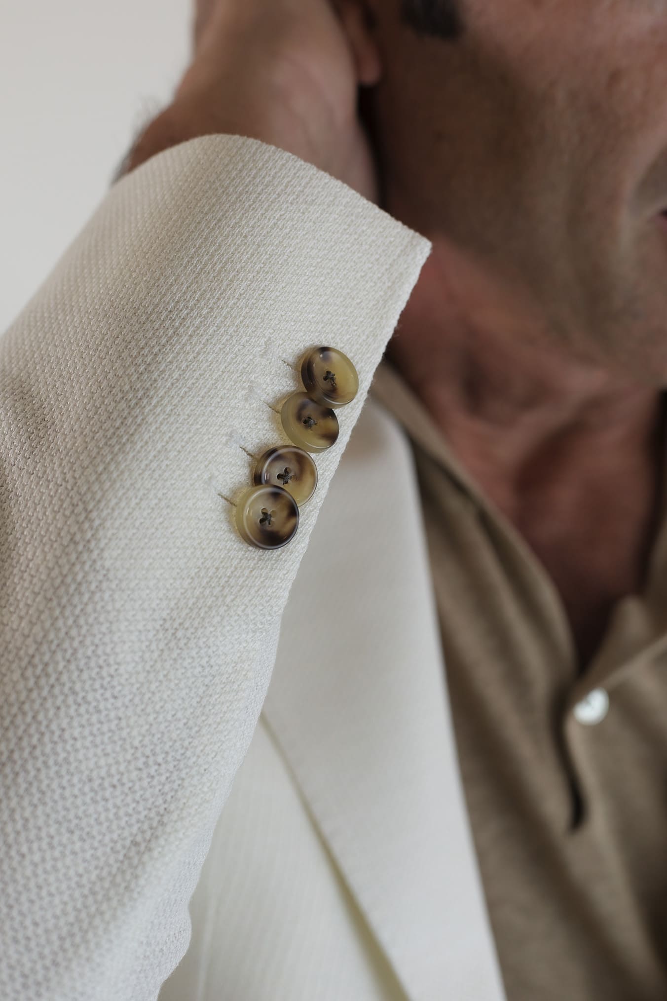 GUARINO Honeycomb Jacket White Cotton
