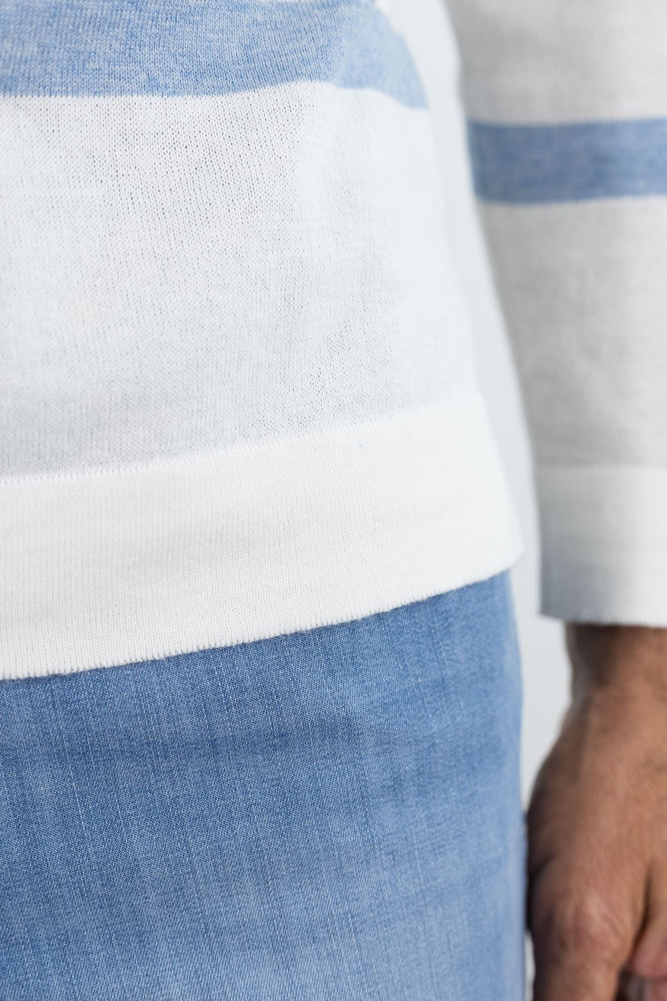 GUARINO Felpa Cappuccio Cotone Cashmere Bianco/Azzurro