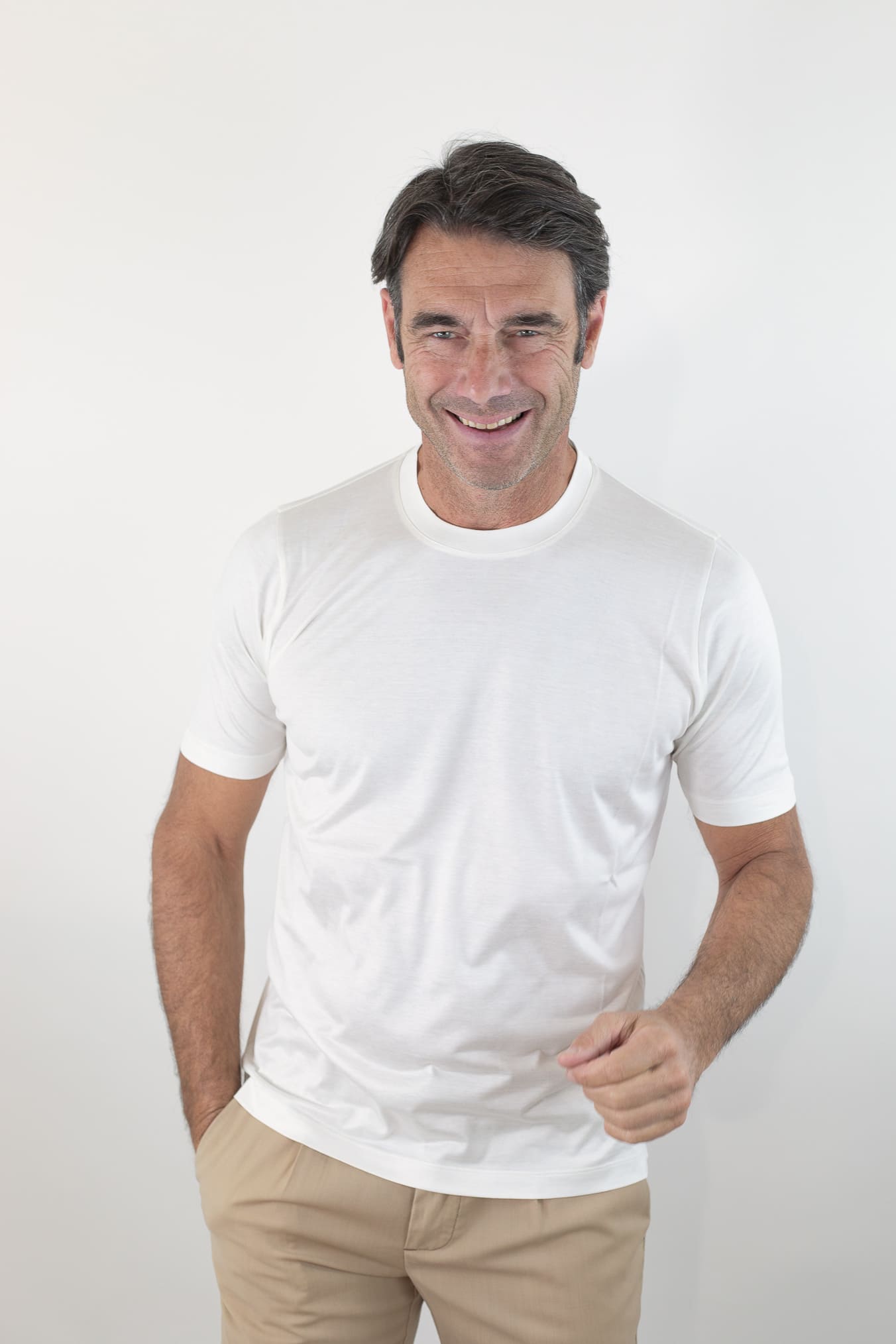 GUARINO T-Shirt Jersey Seta Bianco