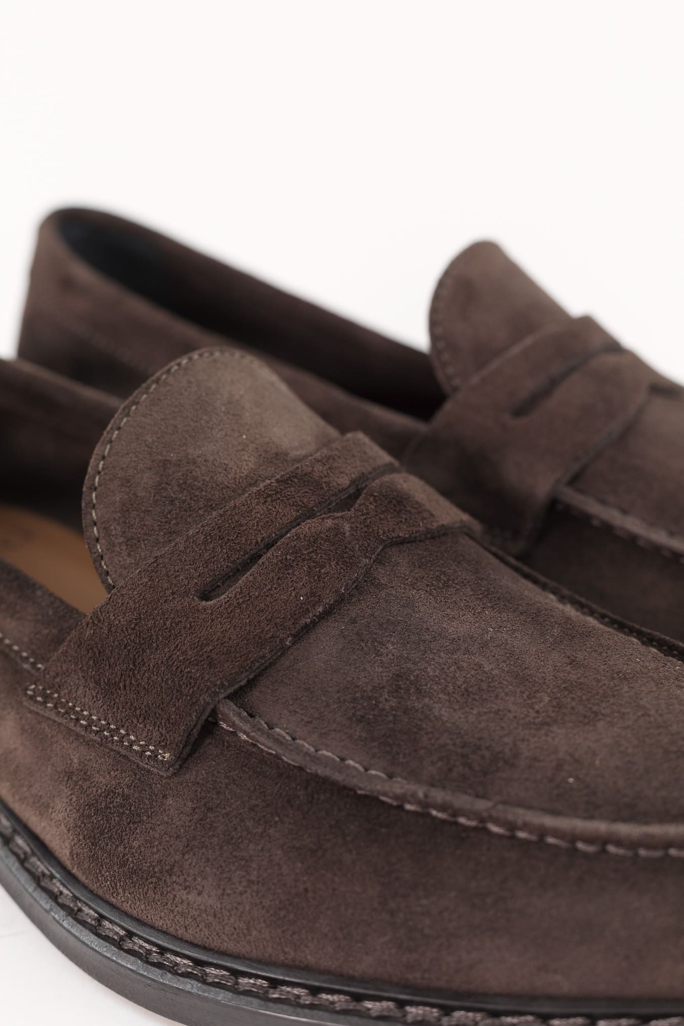 GUARINO Mocassini Suede Fascetta Testa di Moro