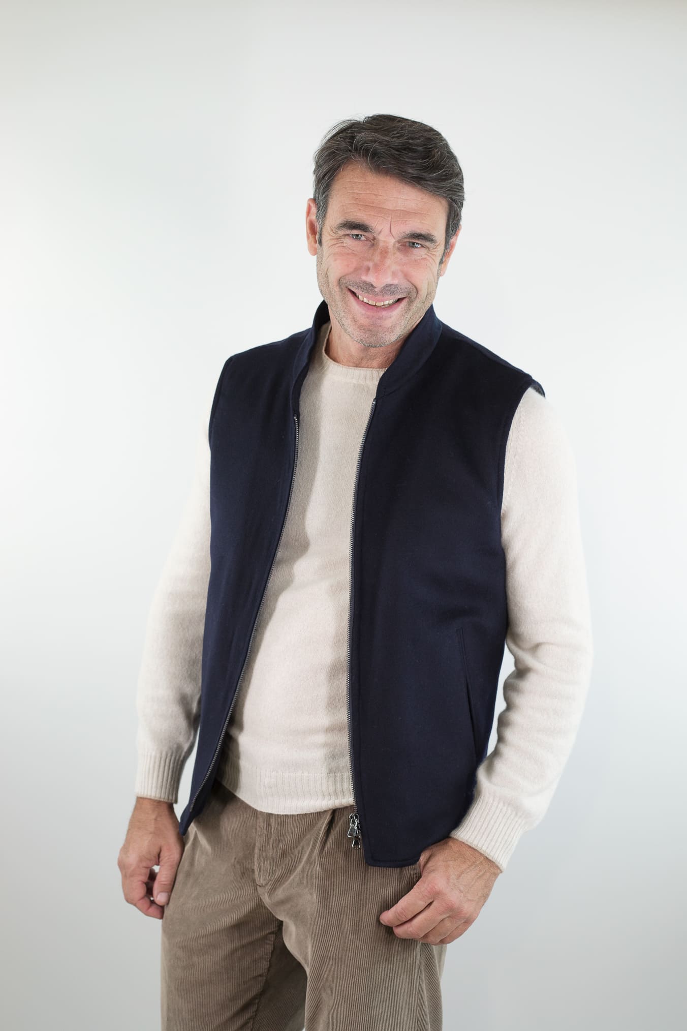 GUARINO Gilet Cashmere Loro Piana Blu