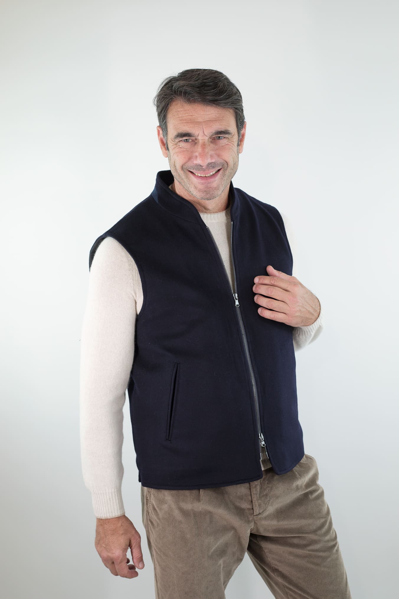 GUARINO Gilet Cashmere Loro Piana Blu