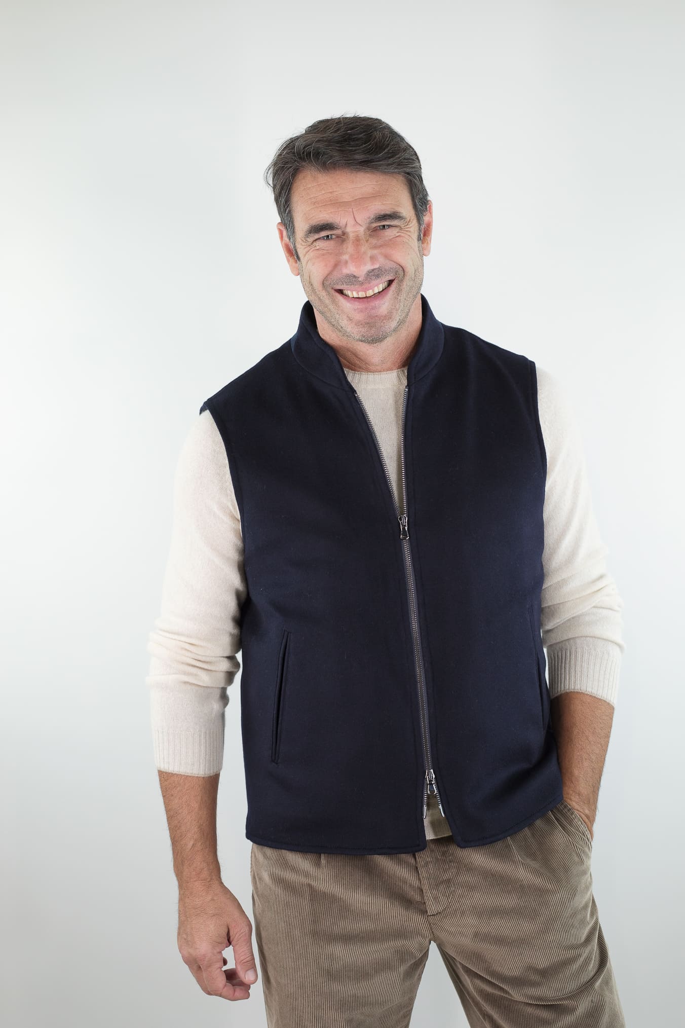 GUARINO Gilet Cashmere Loro Piana Blu