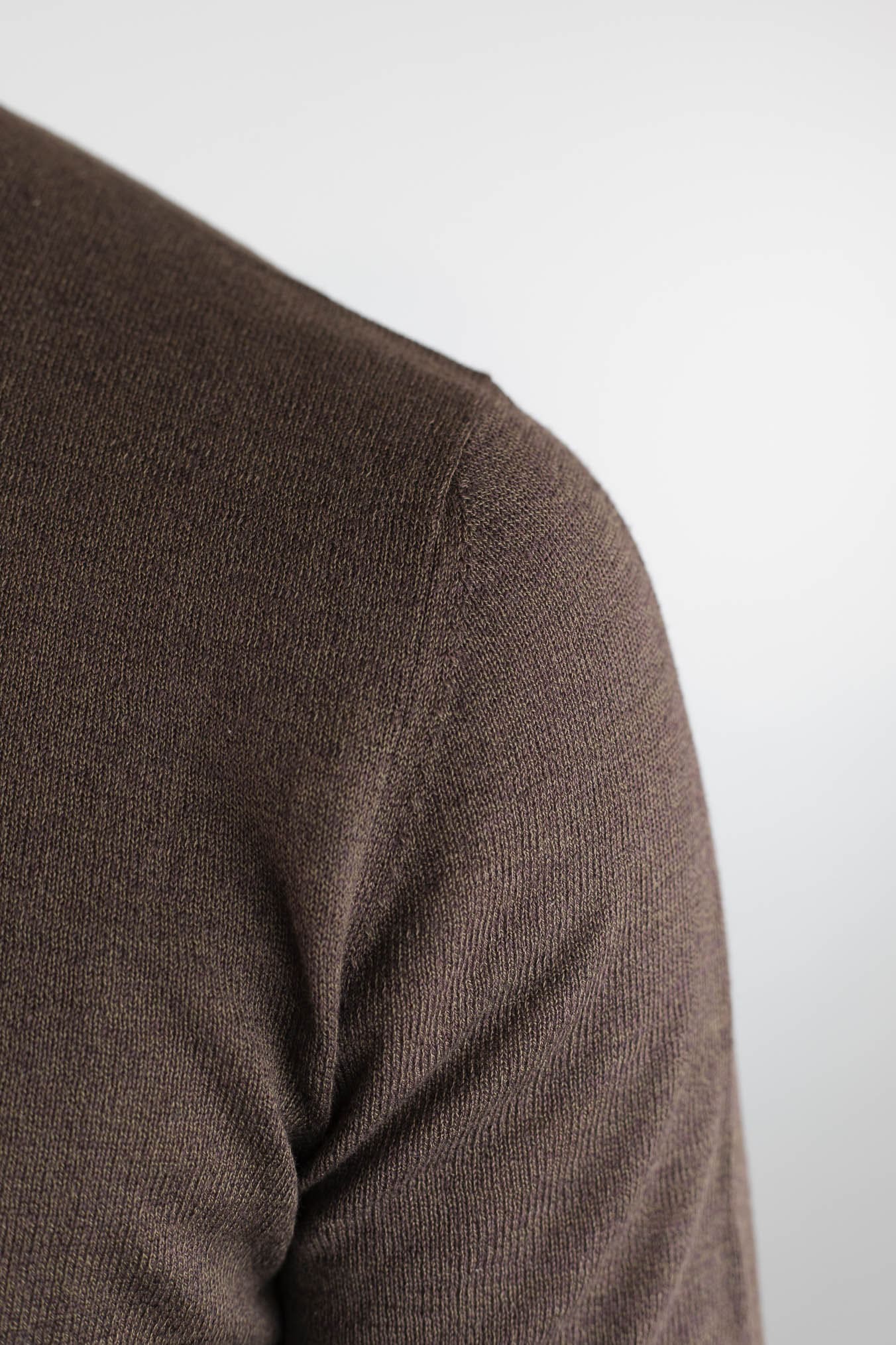 GUARINO T-Shirt Sartoriale Lino Cotone Marrone