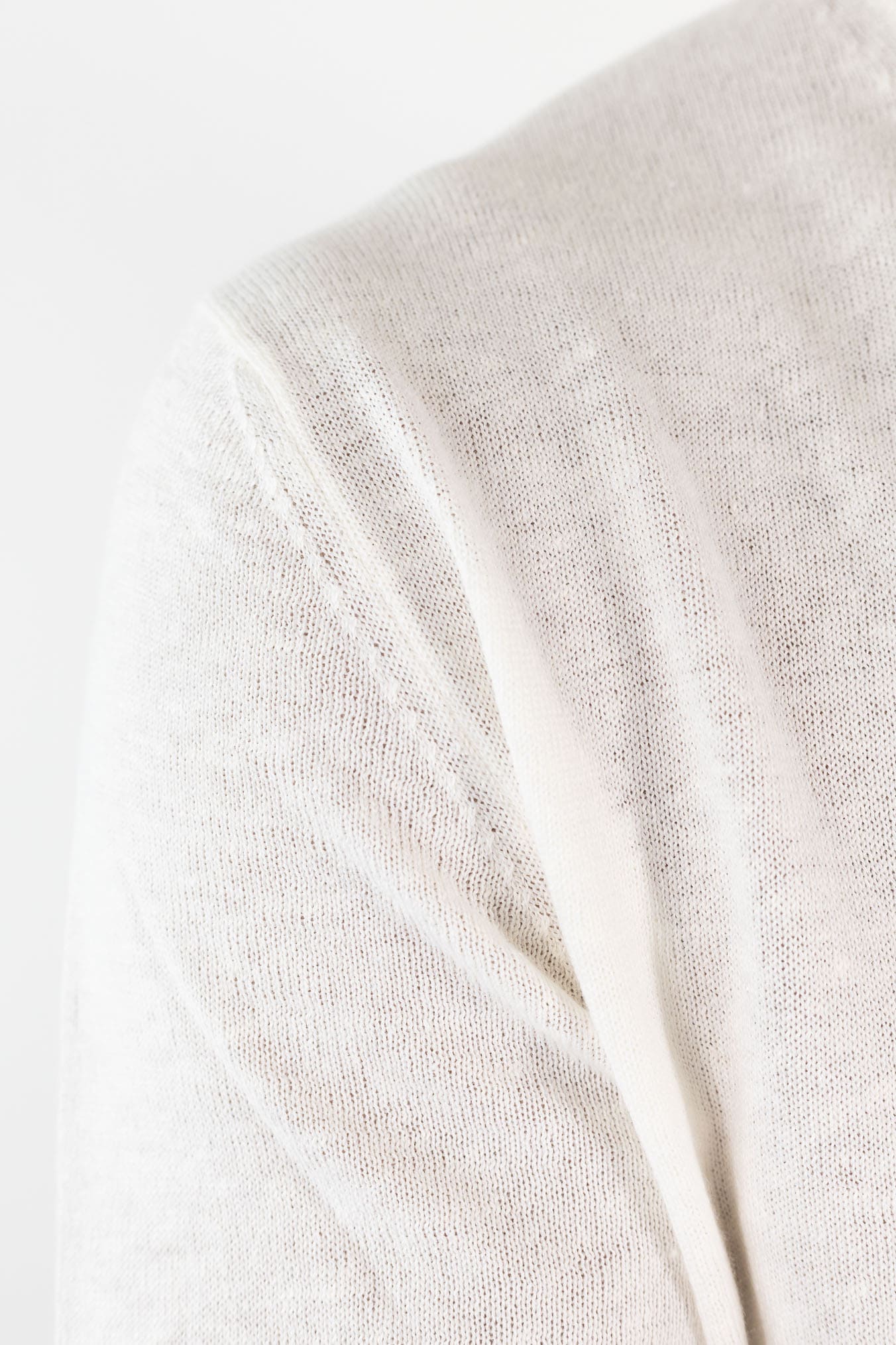 GUARINO Camicia Jersey Lino Cotone Bianco Mélange