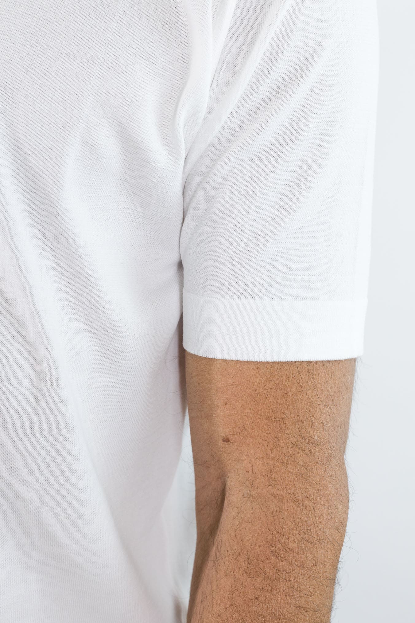 GUARINO Polo Skipper Cotone Crêpe Bianco
