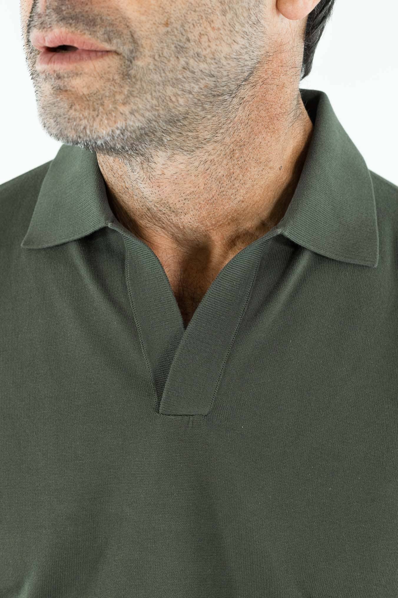 GUARINO Polo Skipper Cotone Crêpe Verde