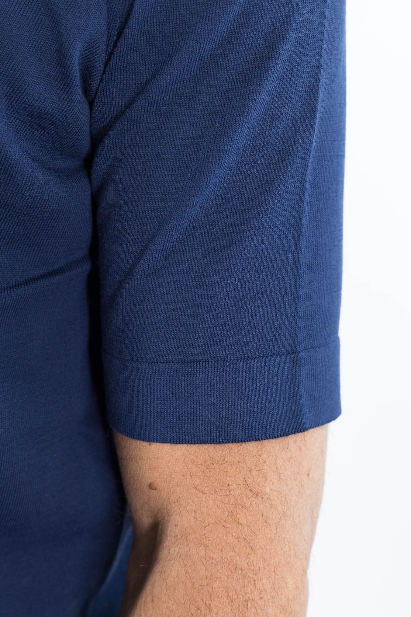 GUARINO Polo Skipper Cotone Crêpe Blu Royal