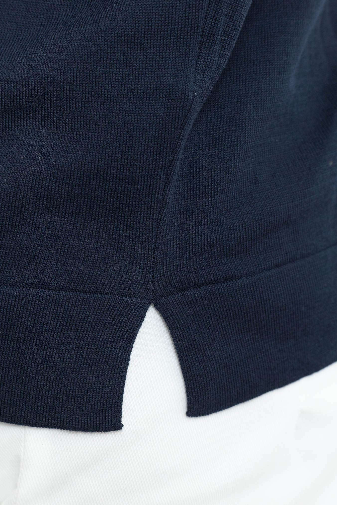 GUARINO Polo Skipper Cotone Crêpe Blu Navy