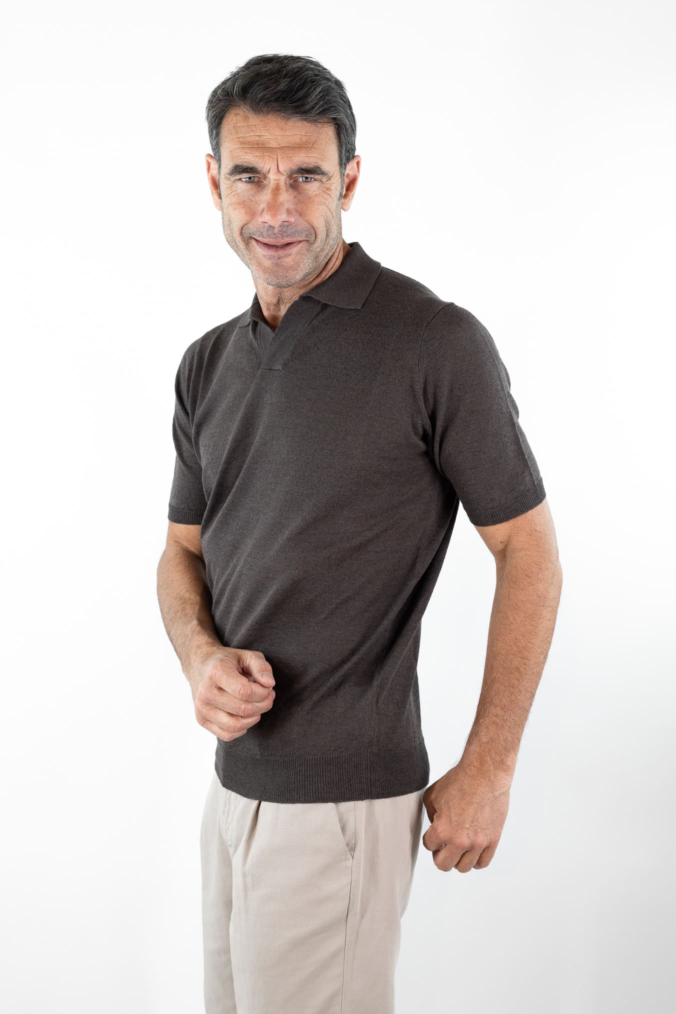GUARINO Polo Skipper Lino Cotone Testa Moro