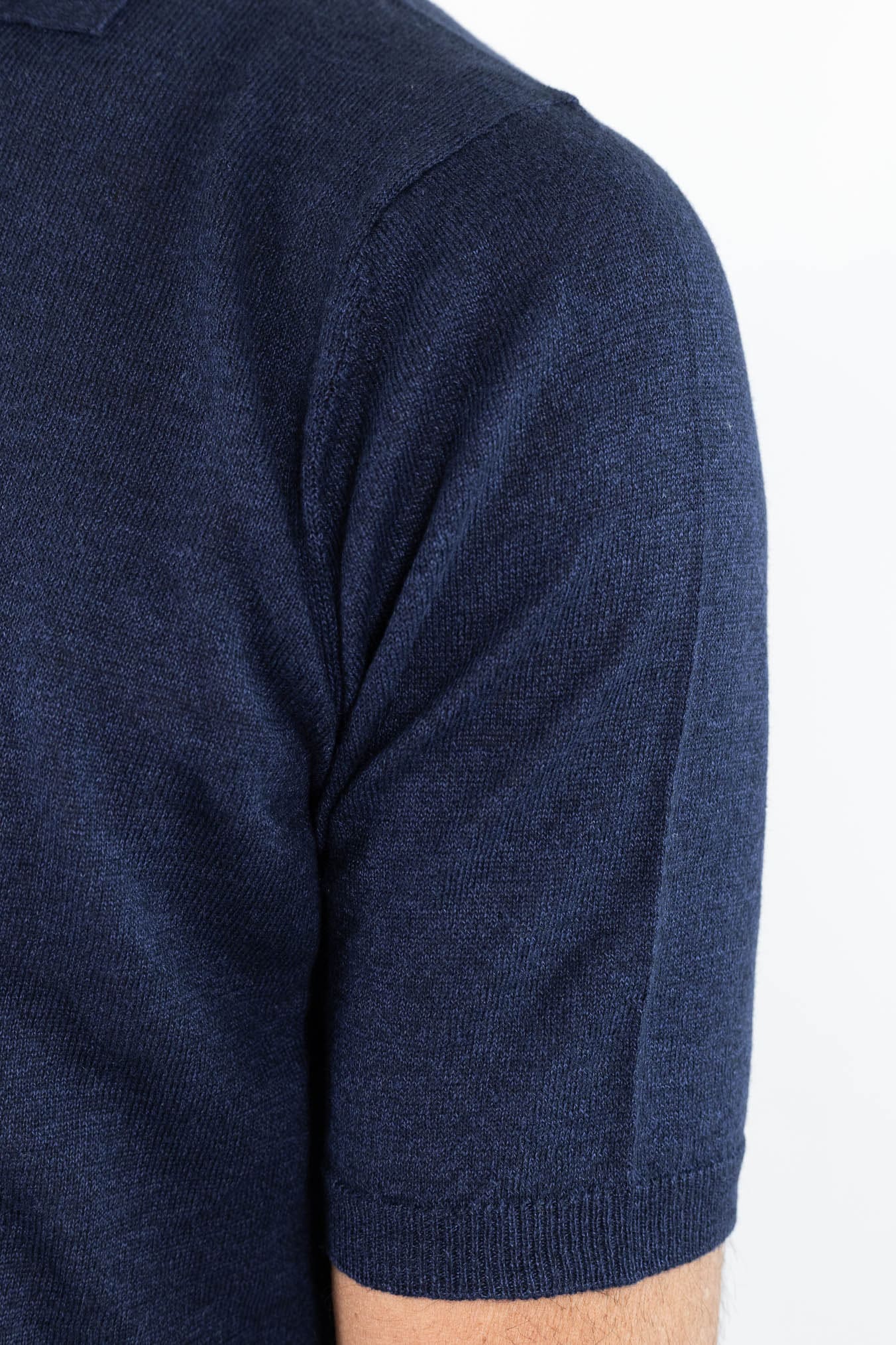 GUARINO Polo Skipper Lino Cotone Blu Navy
