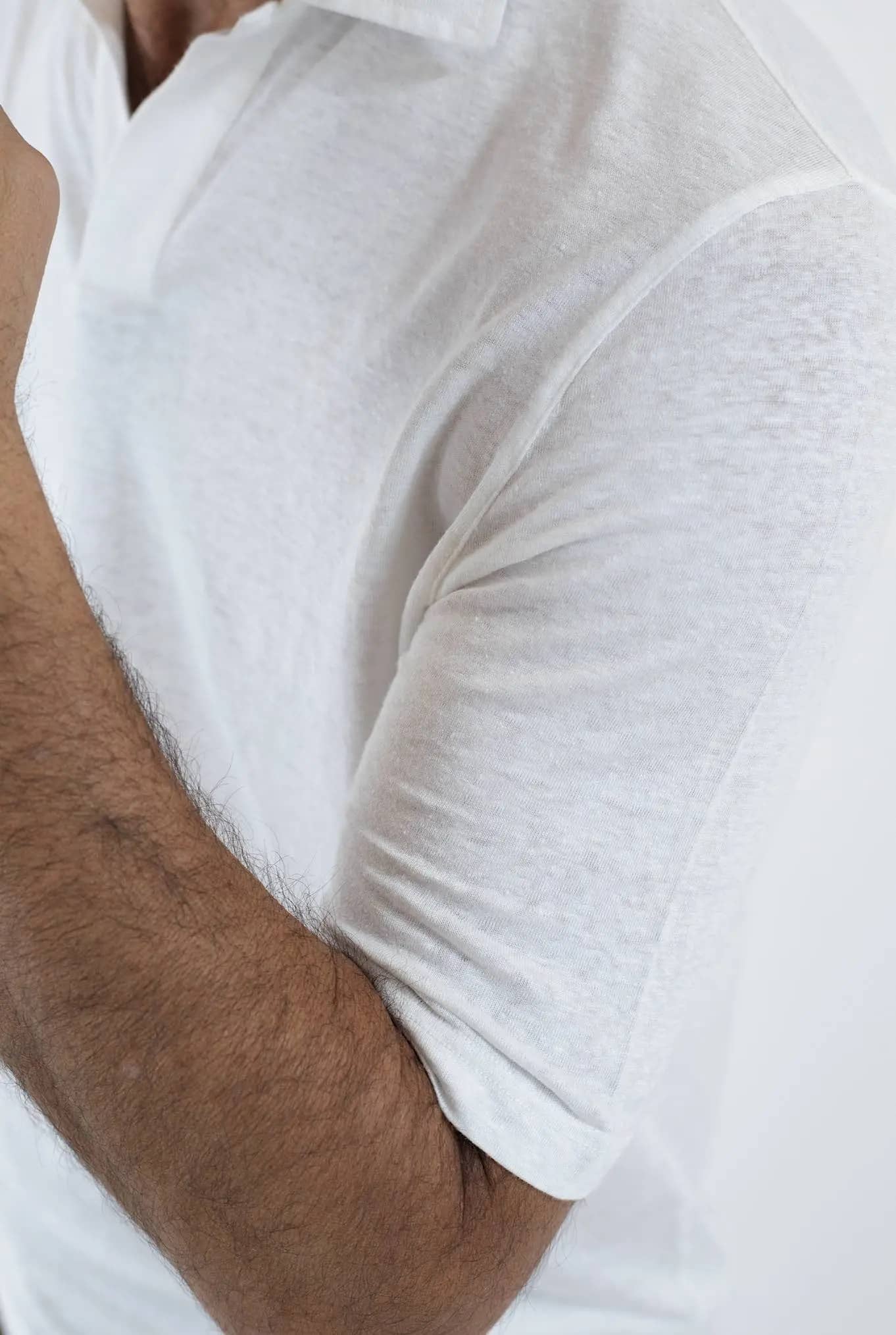 GUARINO Polo Skipper Jersey Lino Bianco