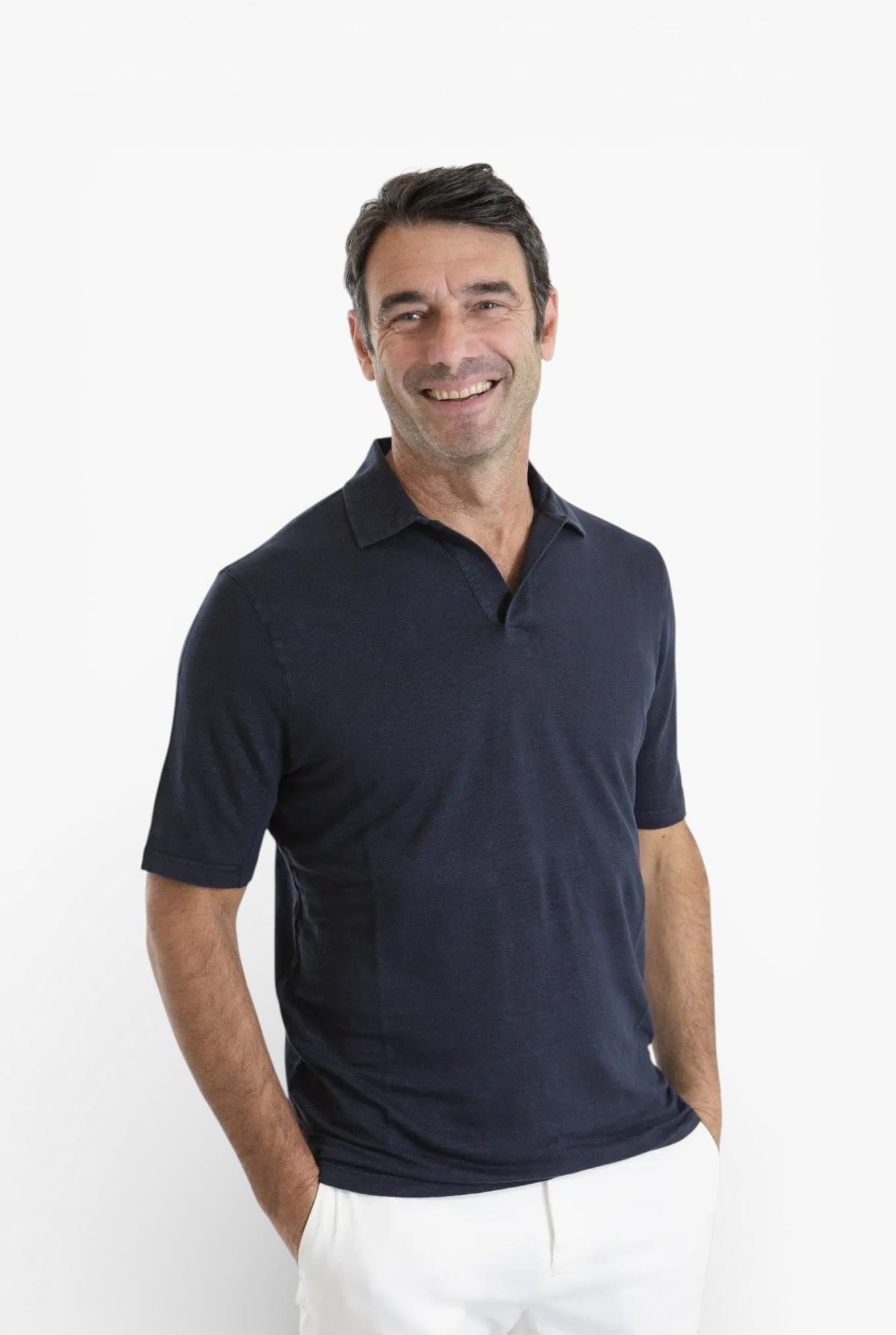 GUARINO Polo Skipper Jersey Lino Blu