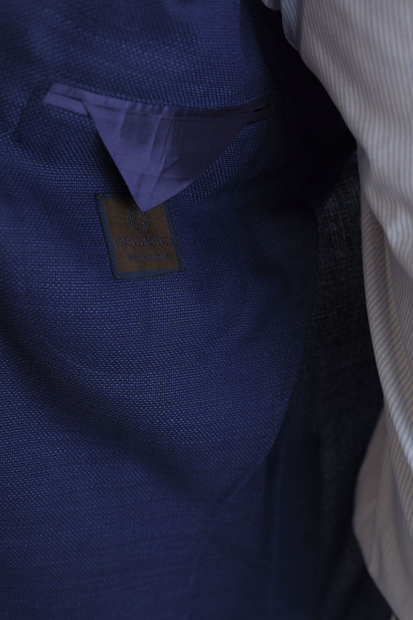 GUARINO Giacca Hopsack Blu Chiaro