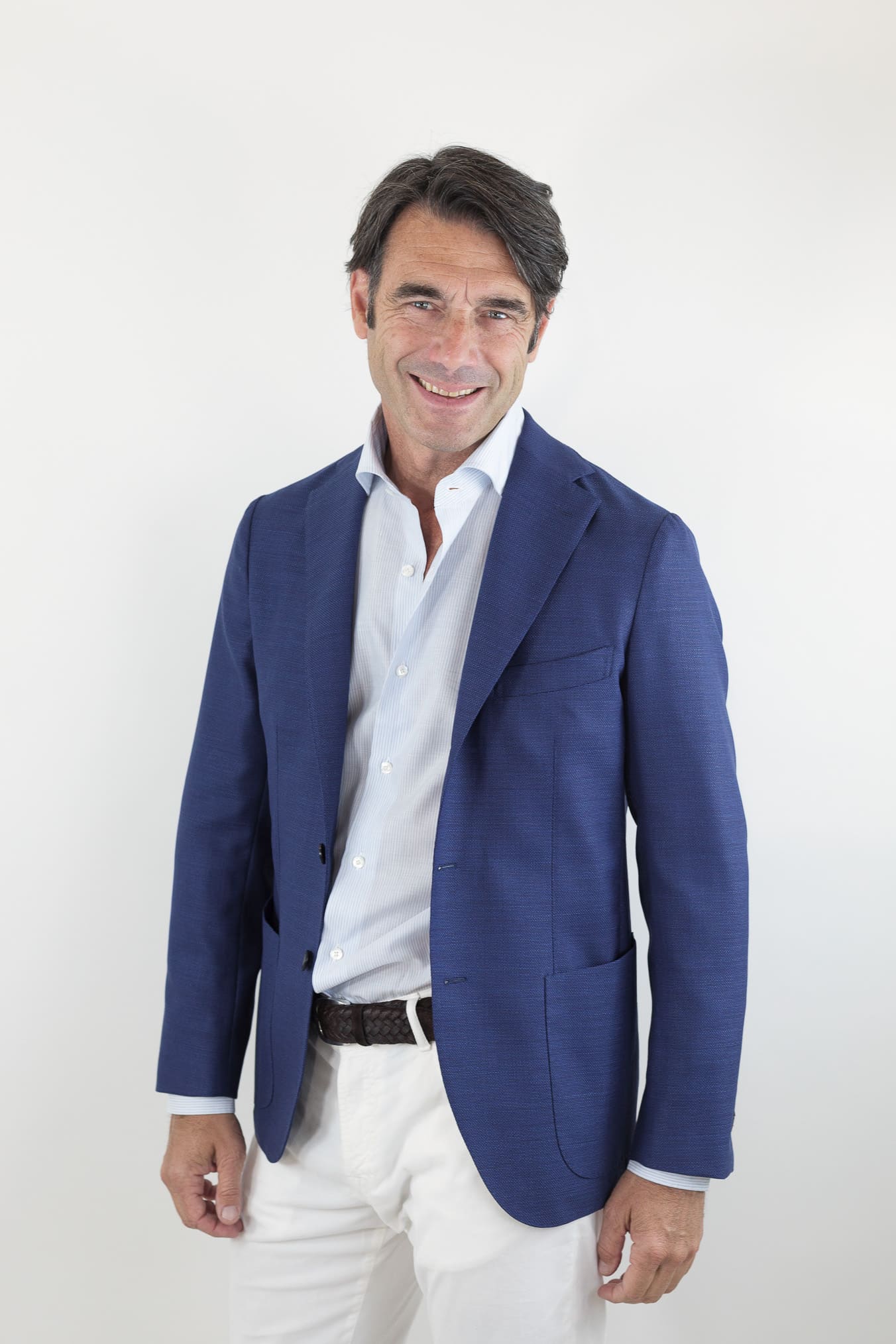 GUARINO Giacca Hopsack Blu Chiaro