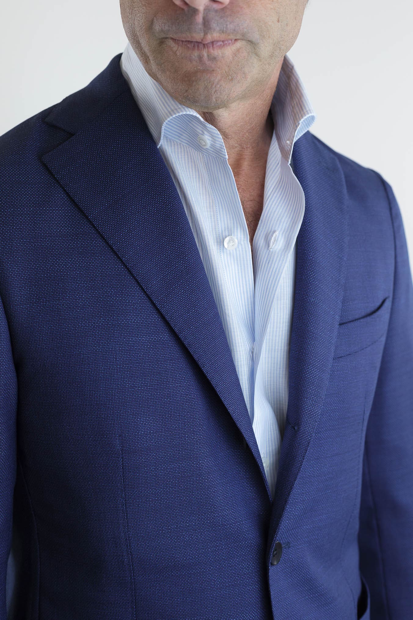 GUARINO Giacca Hopsack Blu Chiaro