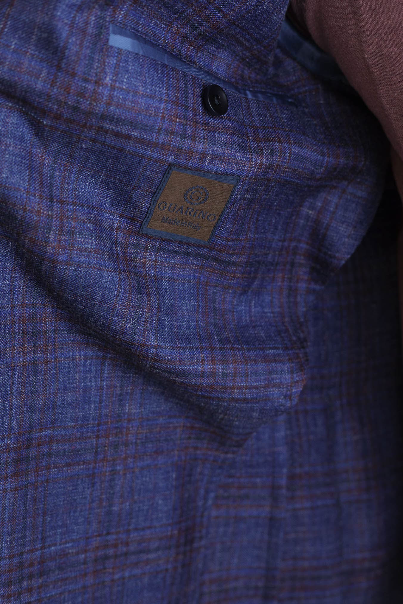 GUARINO Giacca Check Blu e Bordeaux