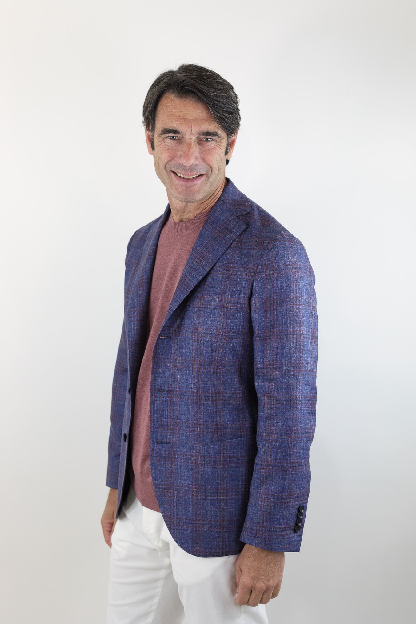 GUARINO Giacca Check Blu e Bordeaux