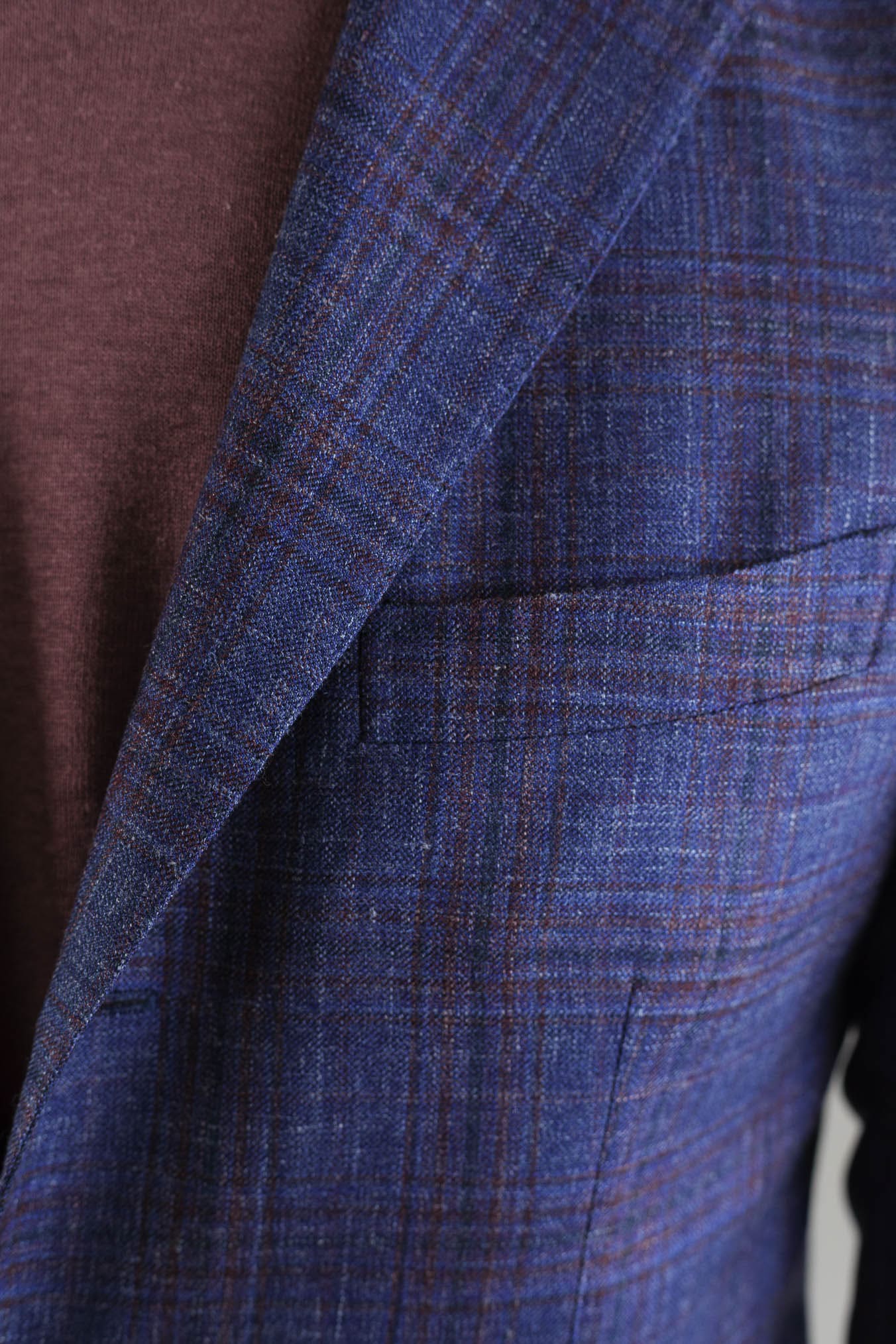 GUARINO Giacca Check Blu e Bordeaux