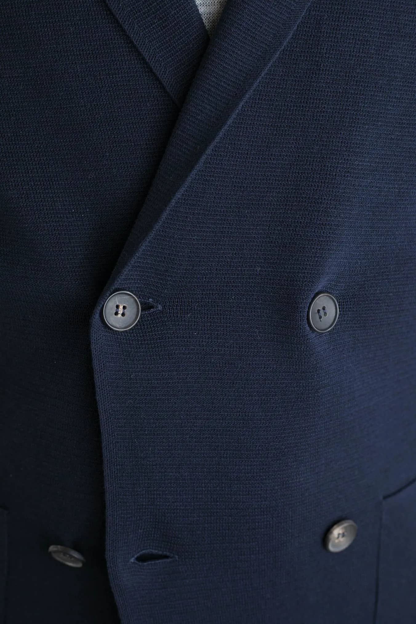 GUARINO Giacca Maglia Doppiopetto Jersey Cotone Blu