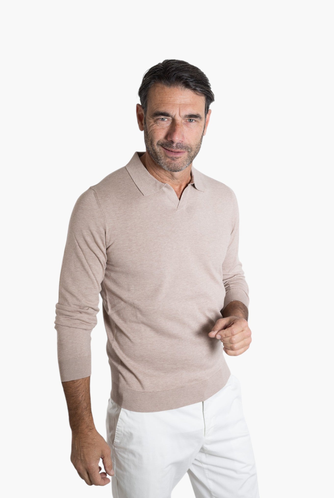 GUARINO Polo Maniche Lunghe Cotone Sea Island Corda