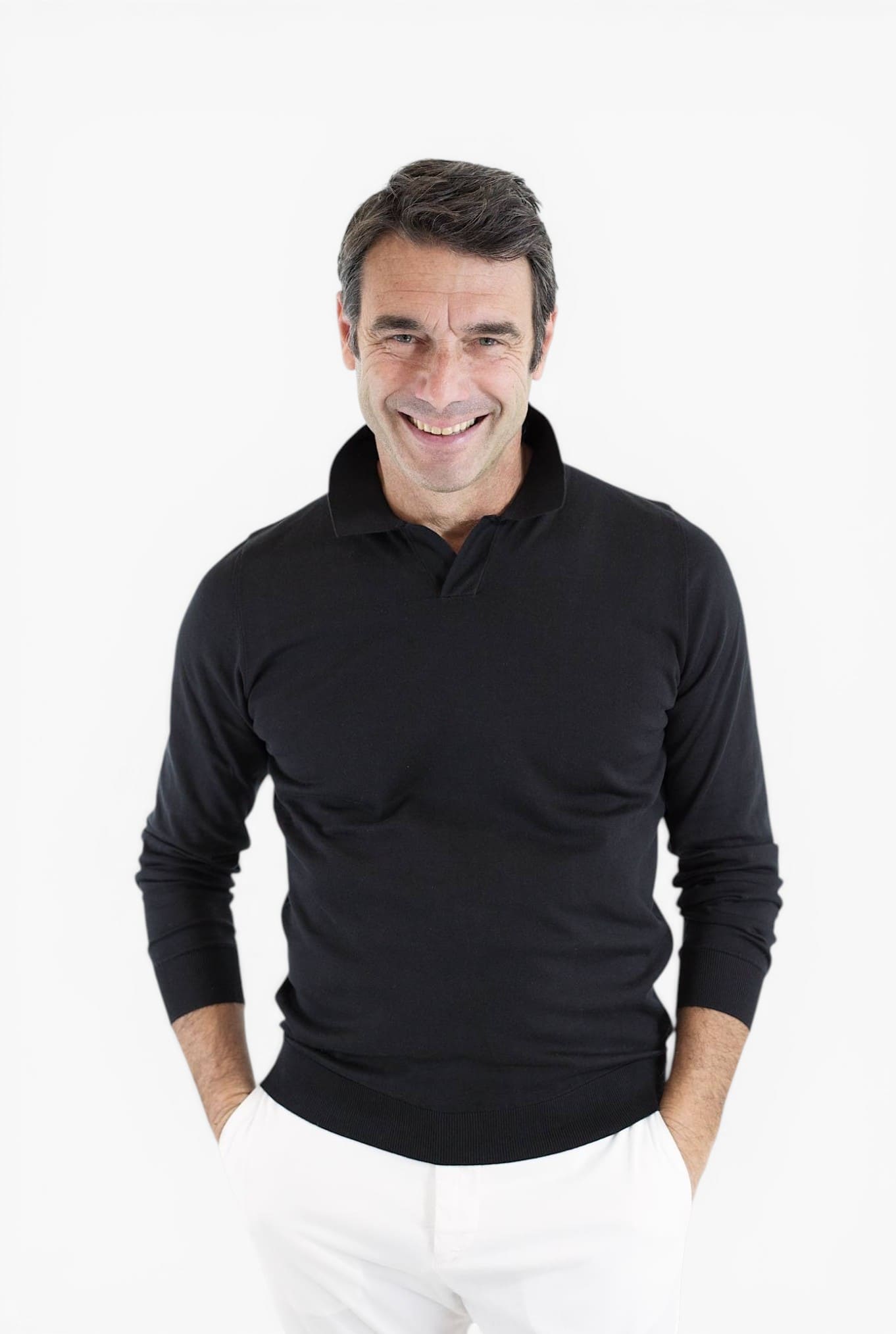 GUARINO Polo Skipper Cotone Sea Island Nero