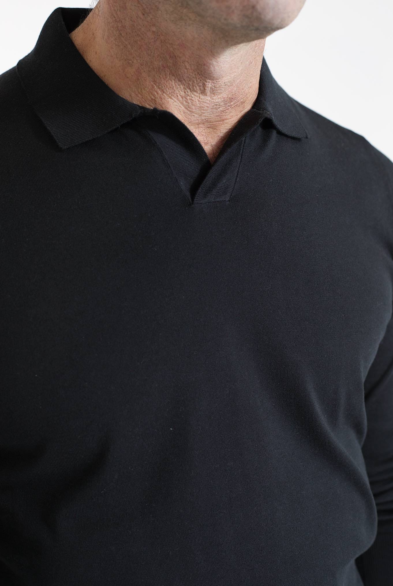 GUARINO Polo Skipper Cotone Sea Island Nero