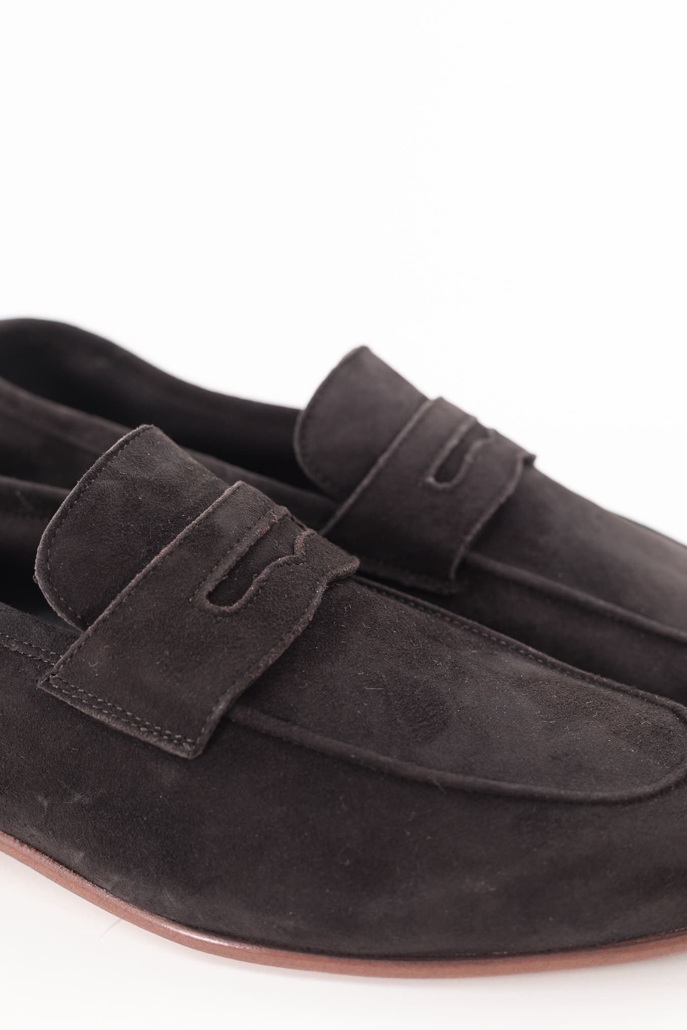 GUARINO Mocassini Suede Velour Mascherina Ebano