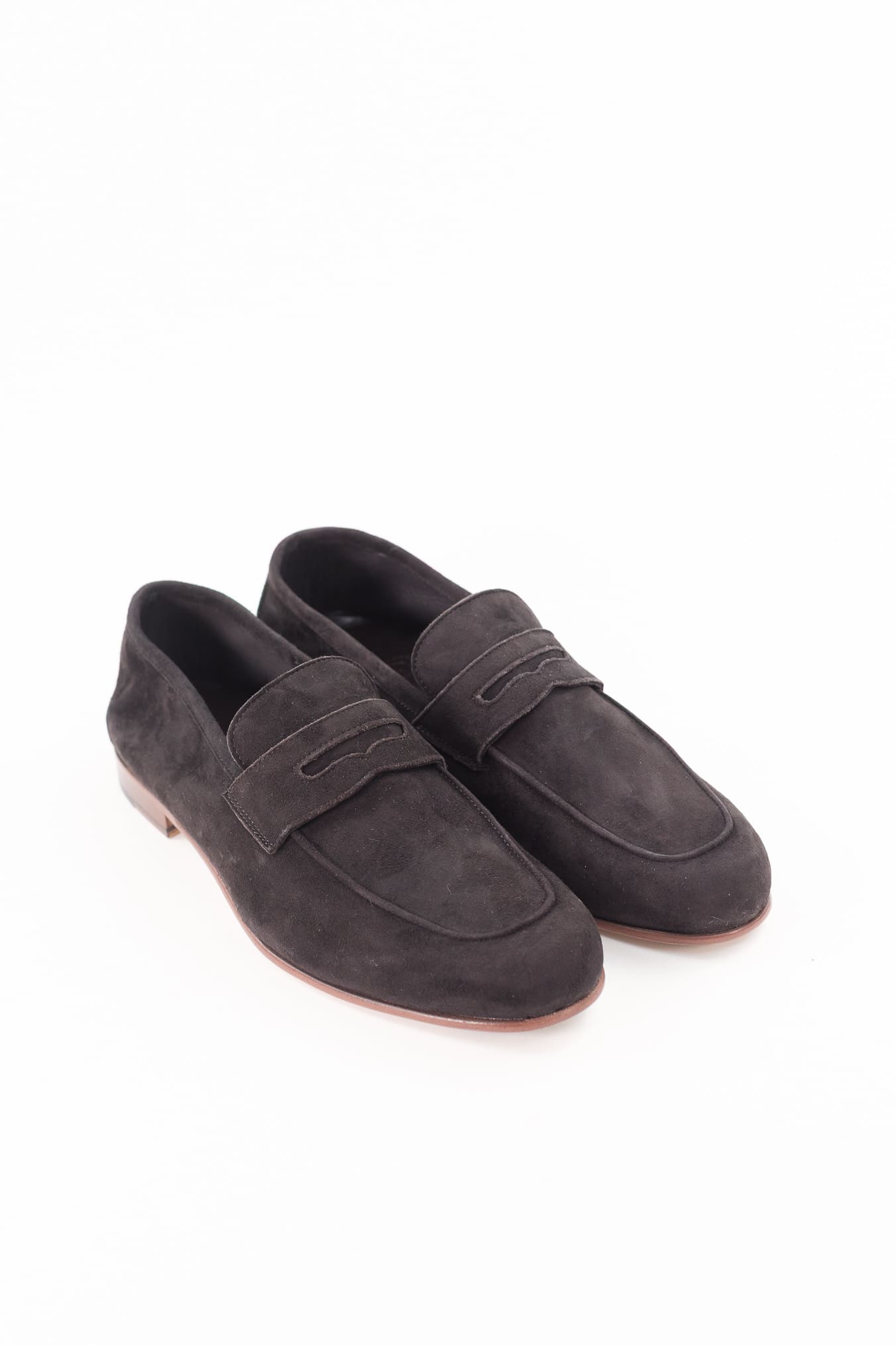 GUARINO Mocassini Suede Velour Mascherina Ebano