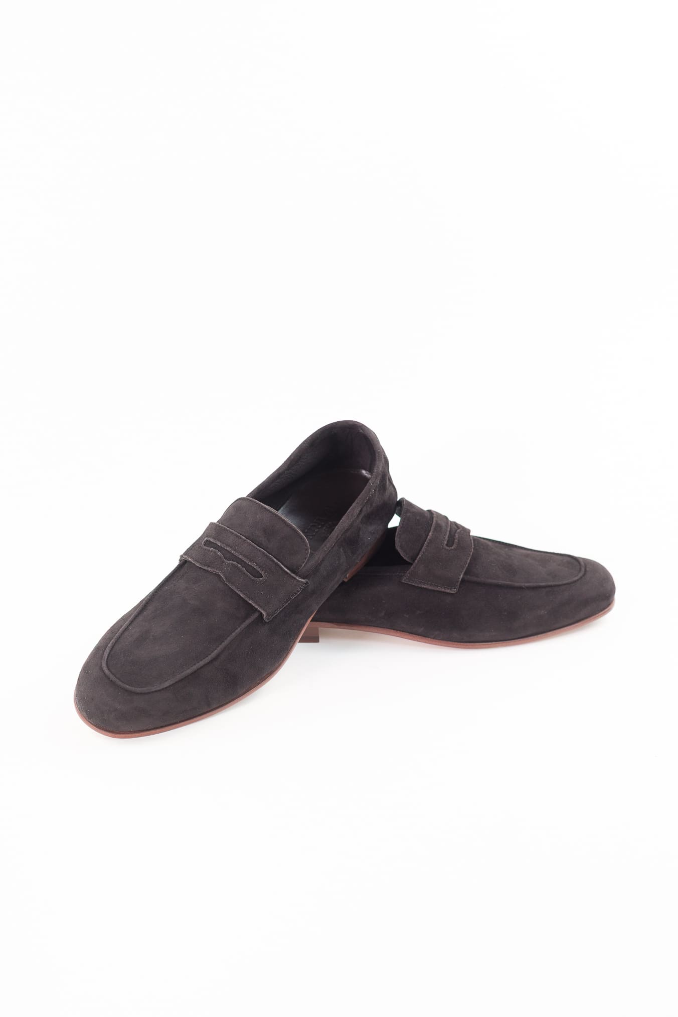 GUARINO Mocassini Suede Velour Mascherina Ebano